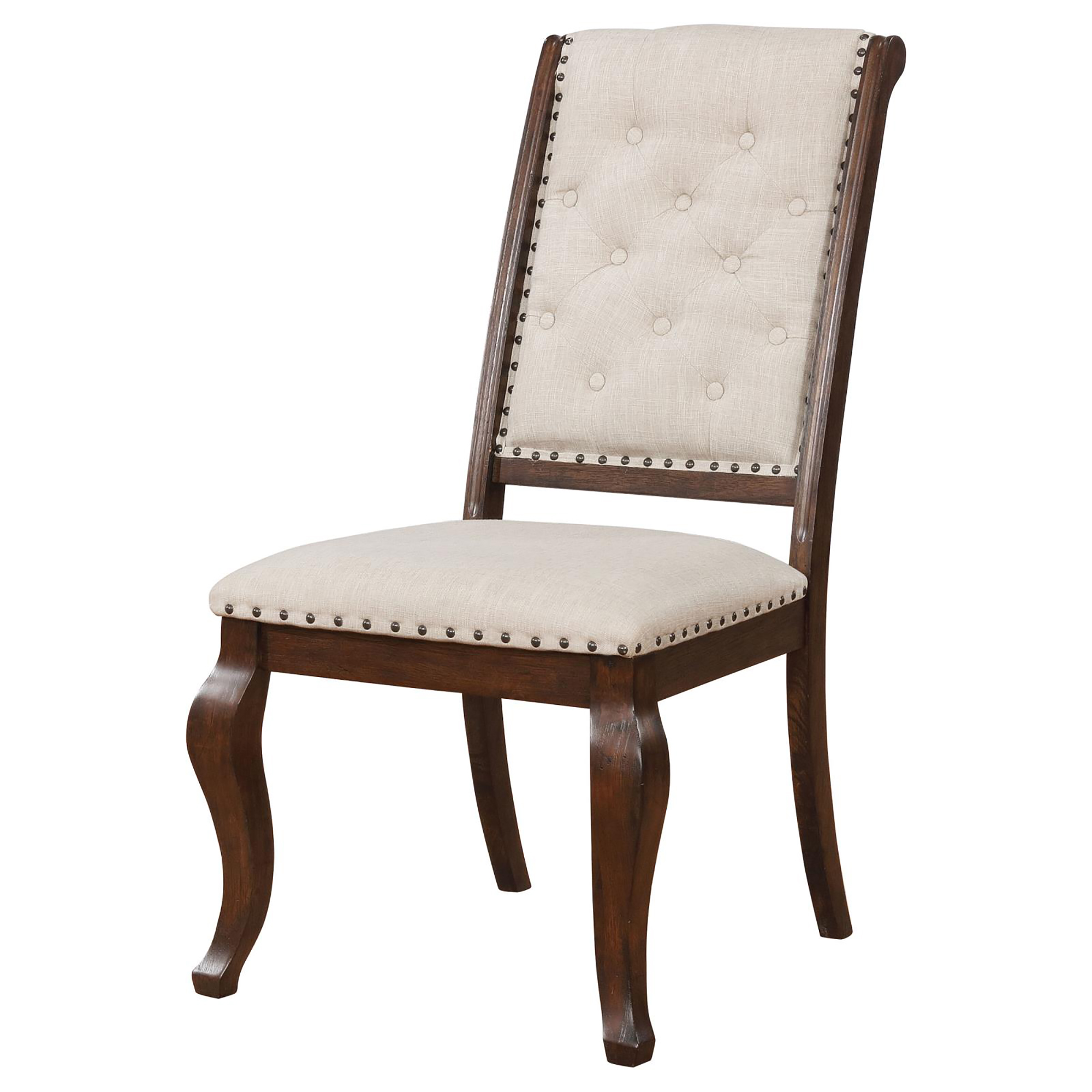 Cream and Antique Java Tufted Back Dining Chair (Set of 2)