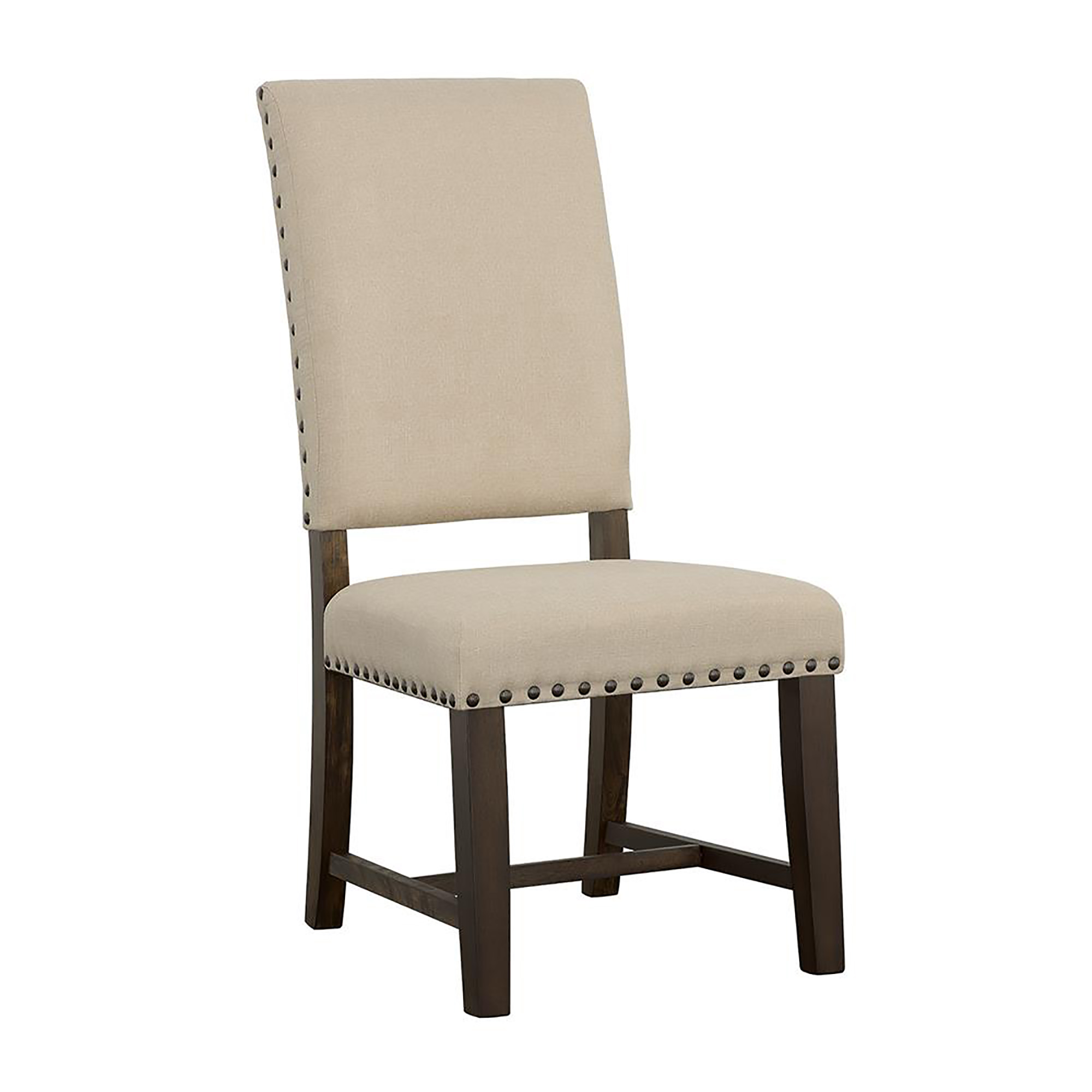 Beige and Smokey Black Upholestered Side Chair (Set of 2)