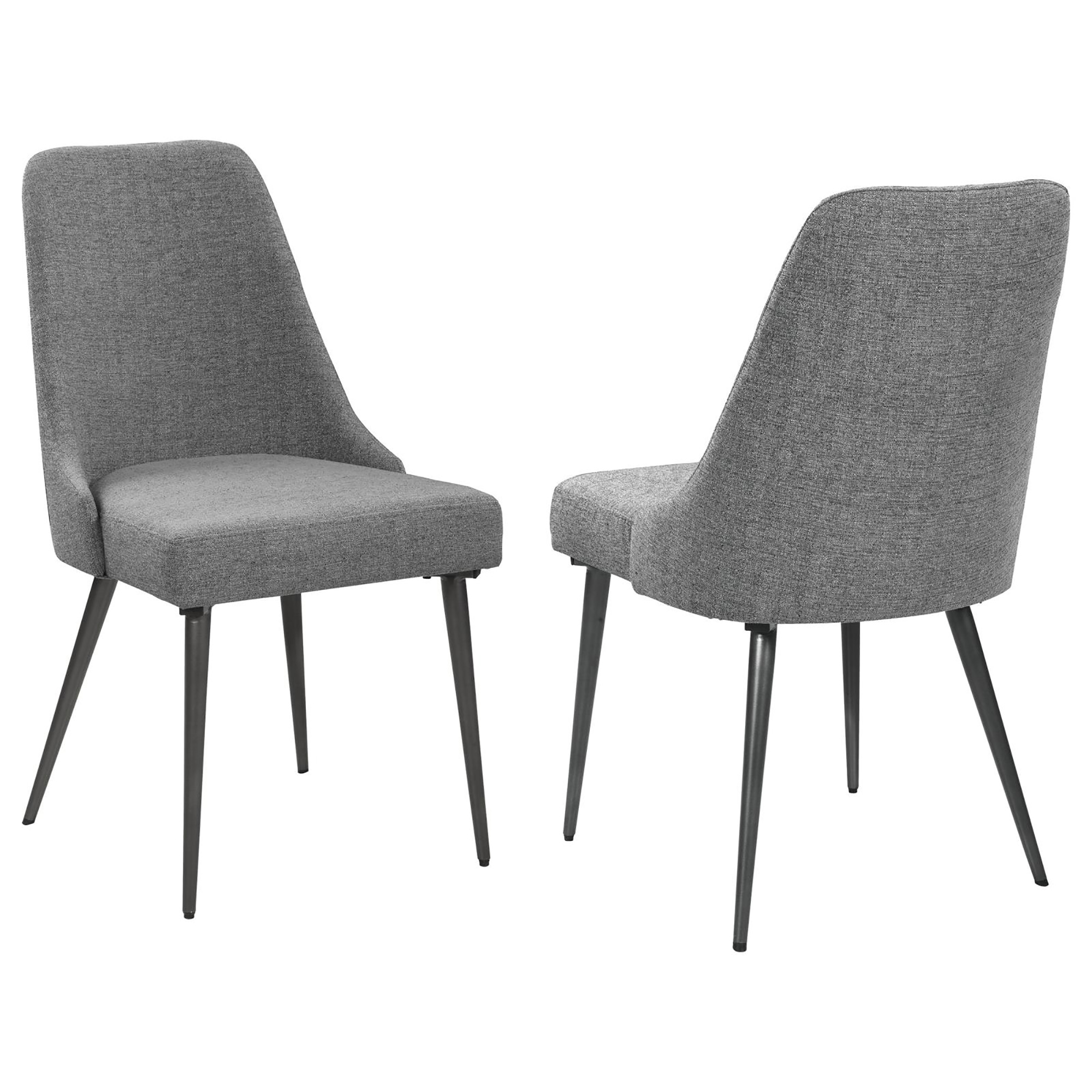 Grey and Gunmetal Side Chair (Set of 2)