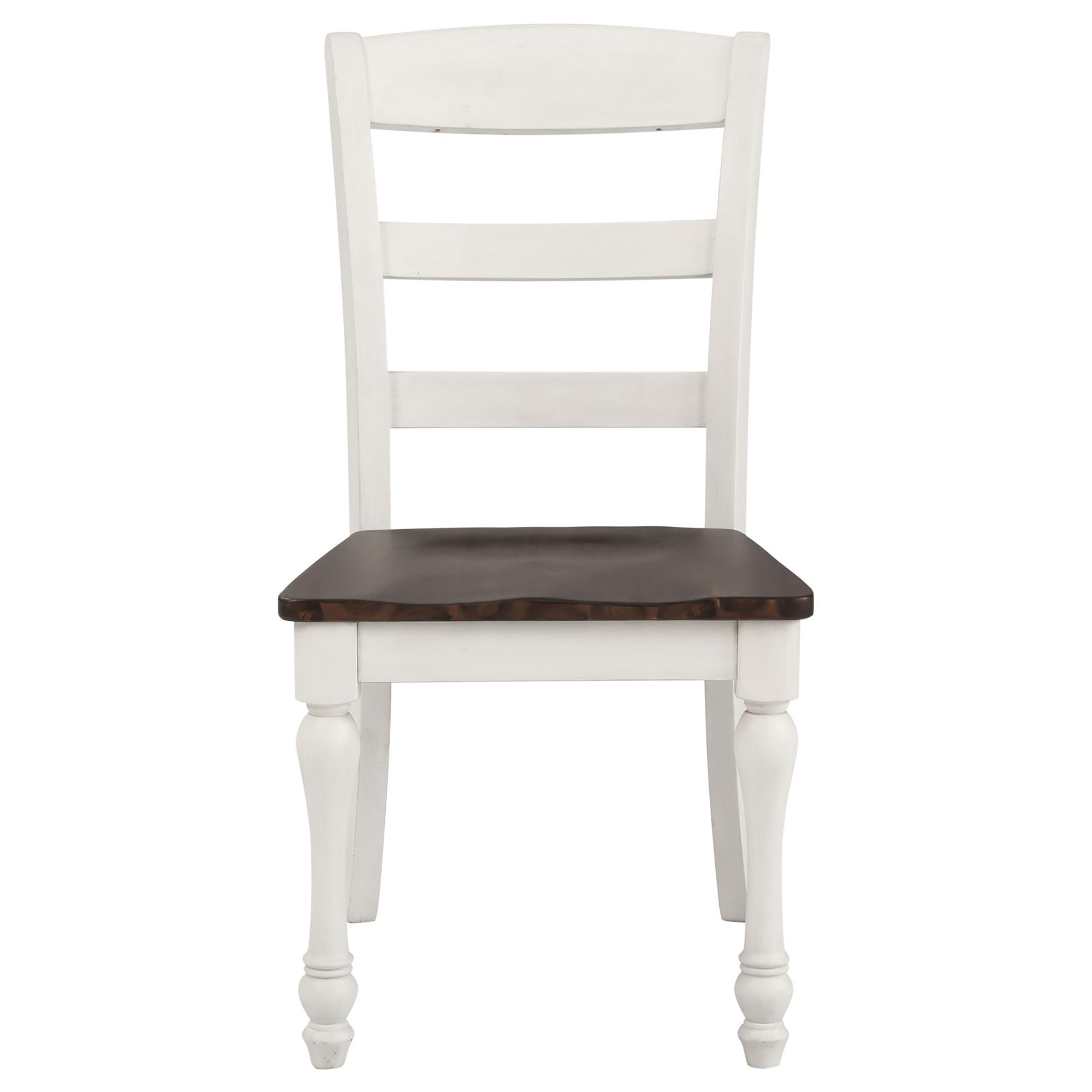 Dark Cocoa and White Ladder Back Side Chair (Set of 2)