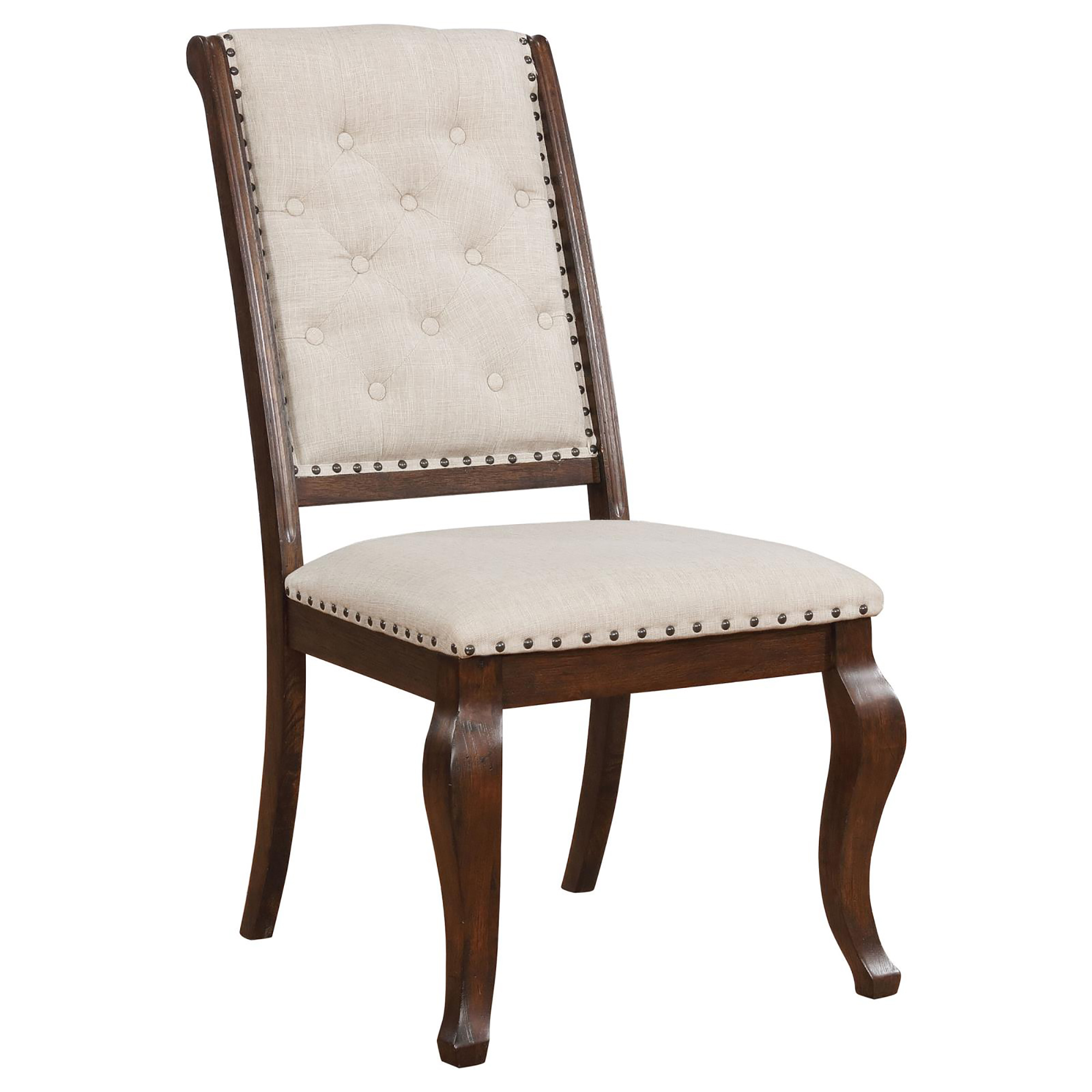 Cream and Antique Java Tufted Back Dining Chair (Set of 2)