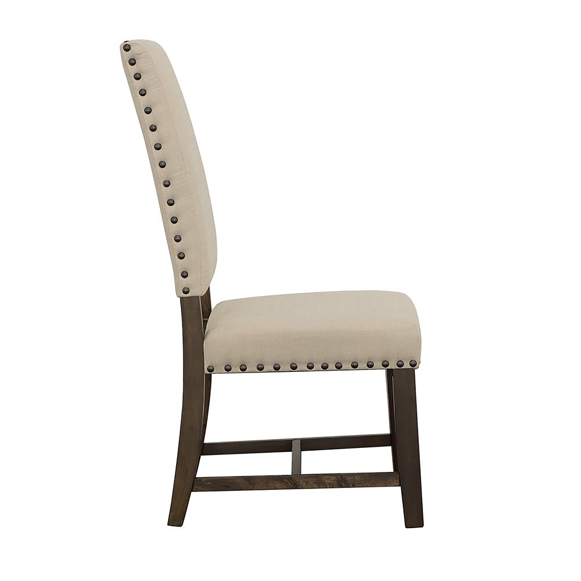 Beige and Smokey Black Upholestered Side Chair (Set of 2)