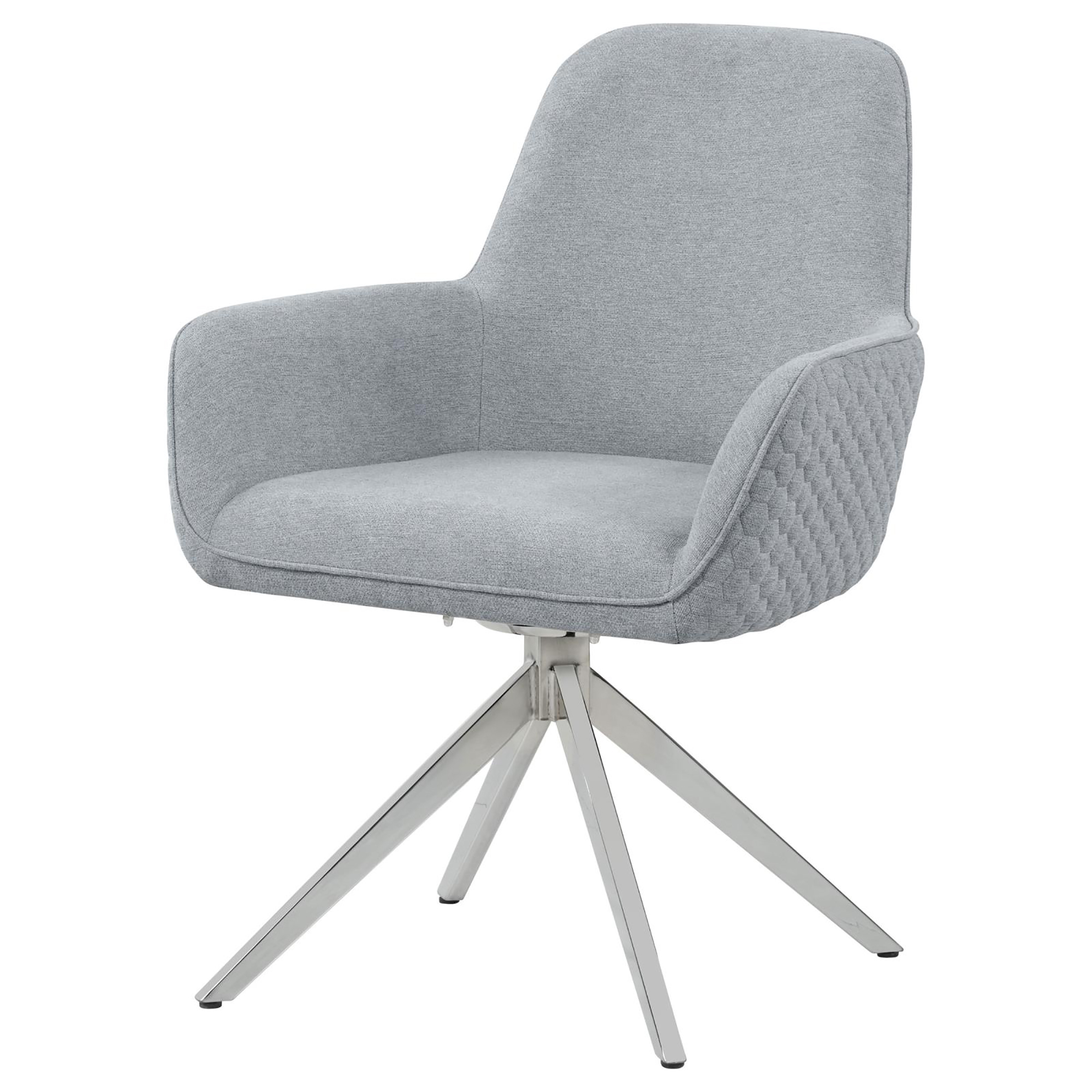 Light Grey and Chrome Flare Arm Side Chair