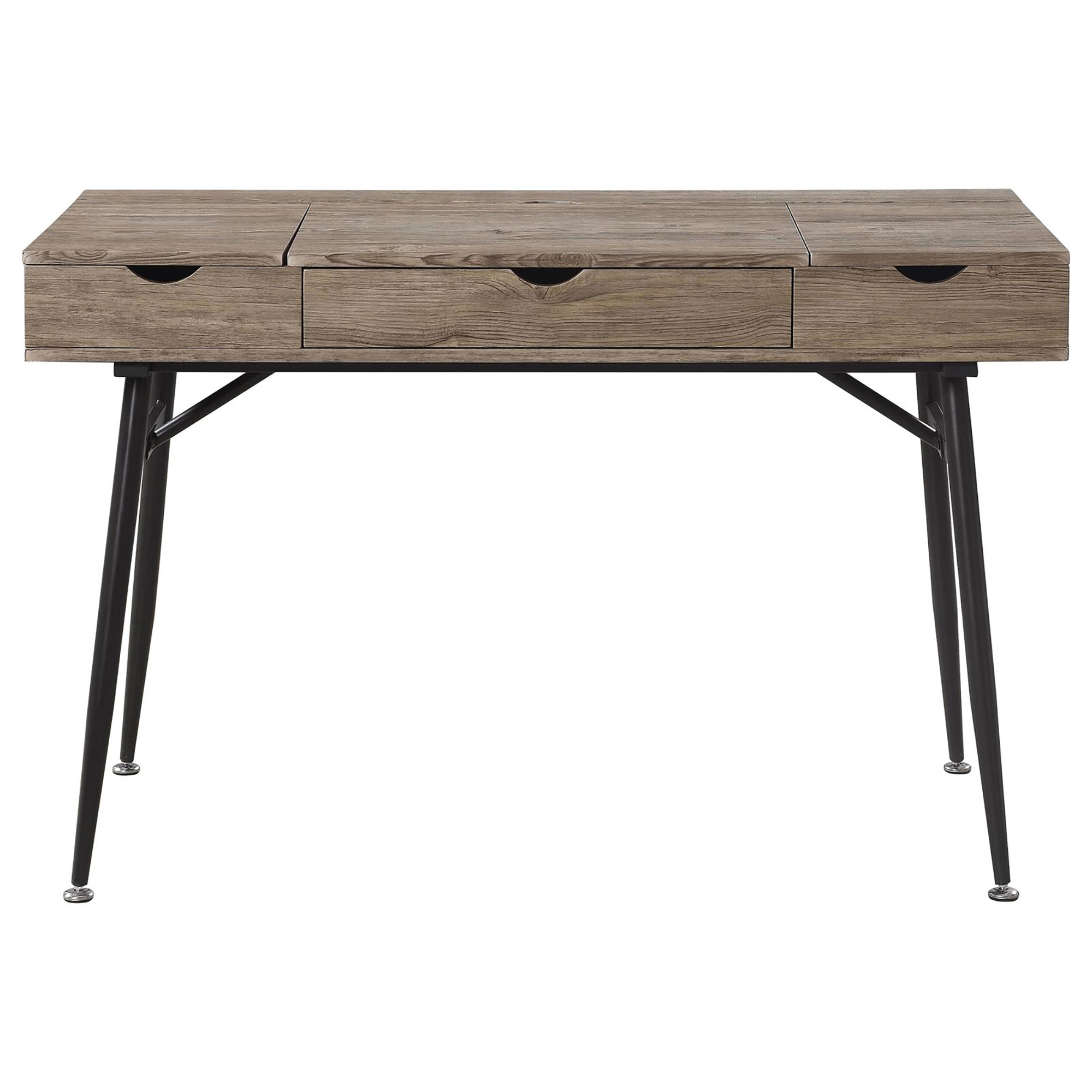 Rustic Driftwood and Dark Bronze 1-drawer Writing Desk