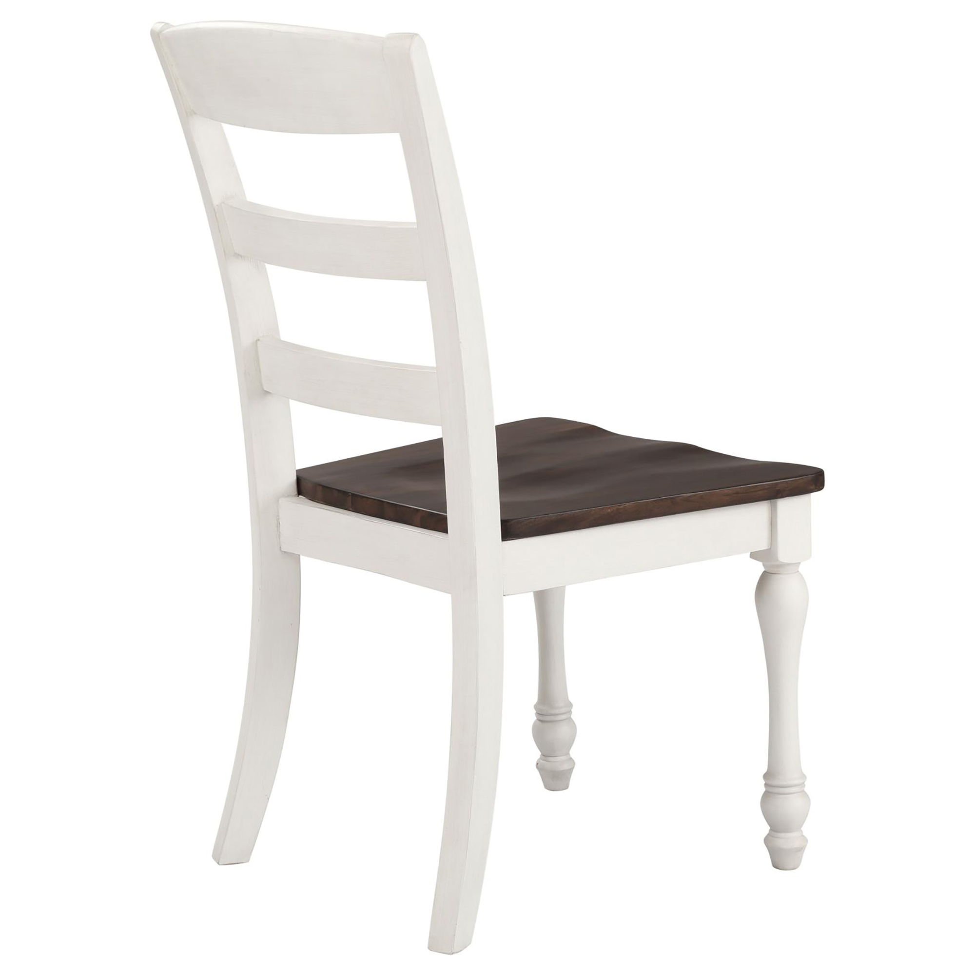 Dark Cocoa and White Ladder Back Side Chair (Set of 2)