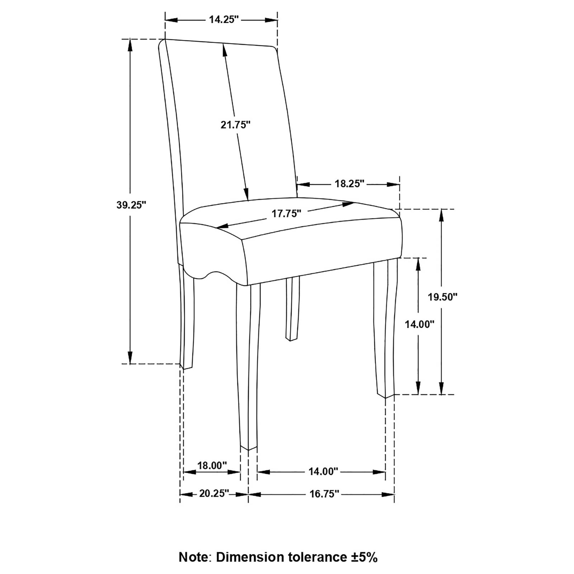 Grey and Black Upholestered Dining Chair (Set of 2)