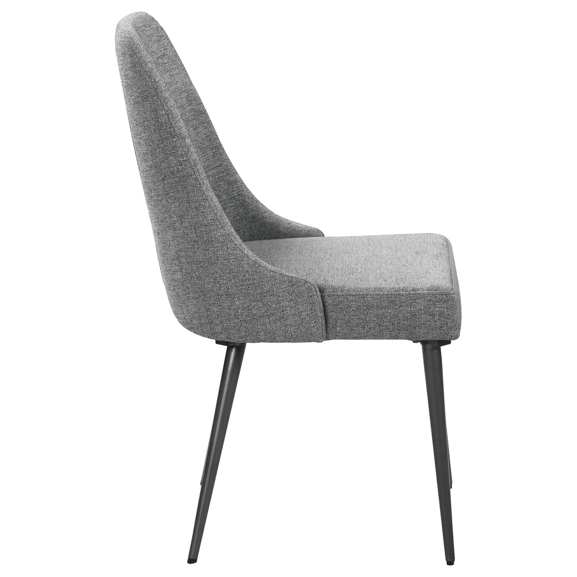 Grey and Gunmetal Side Chair (Set of 2)