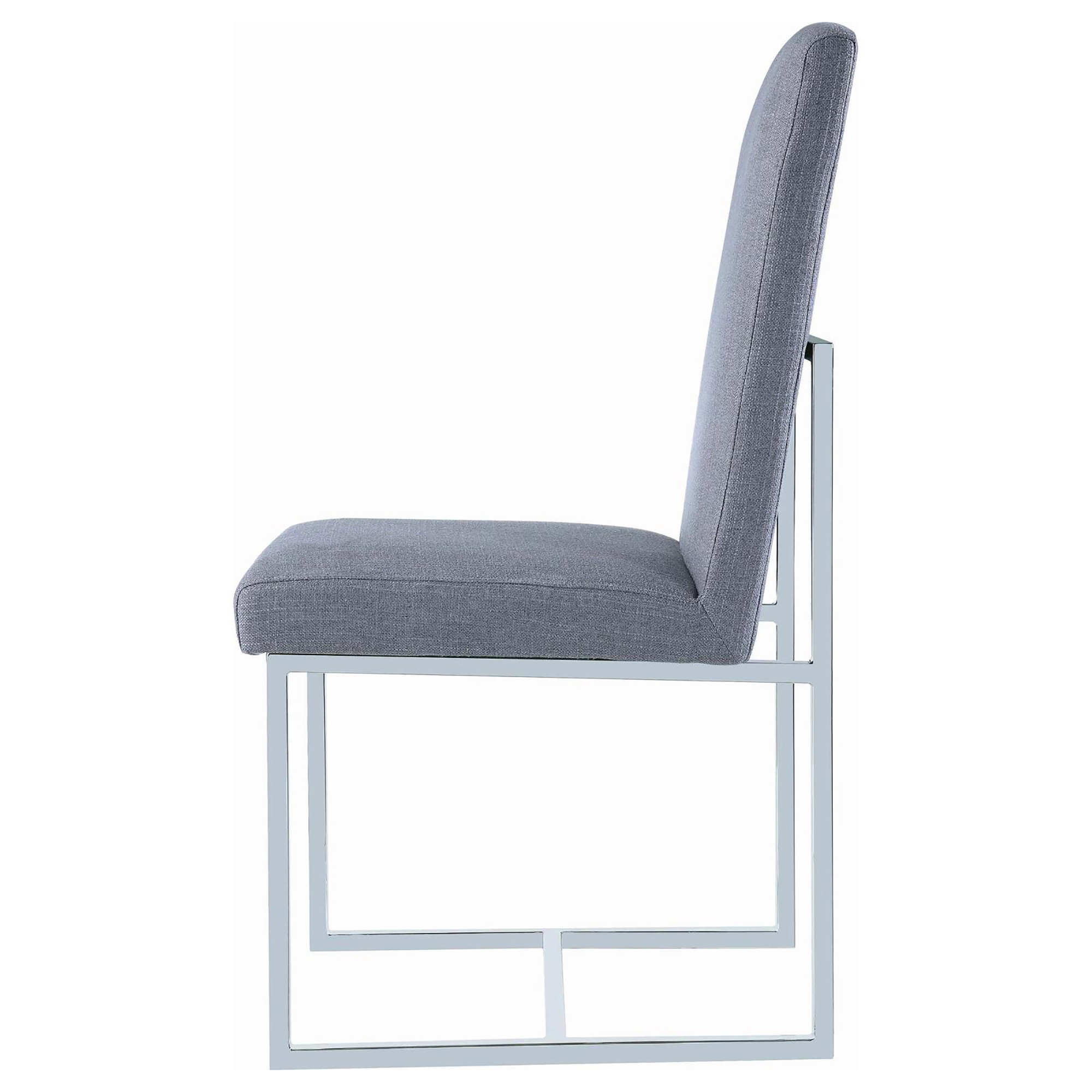 Grey Cube Base Dining Chair (Set of 2)