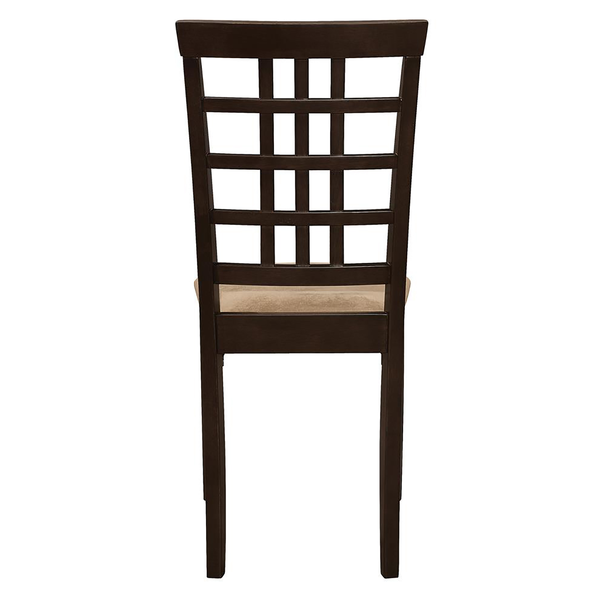 Cappuccino and Beige Lattice Back Side Chair (Set of 2)