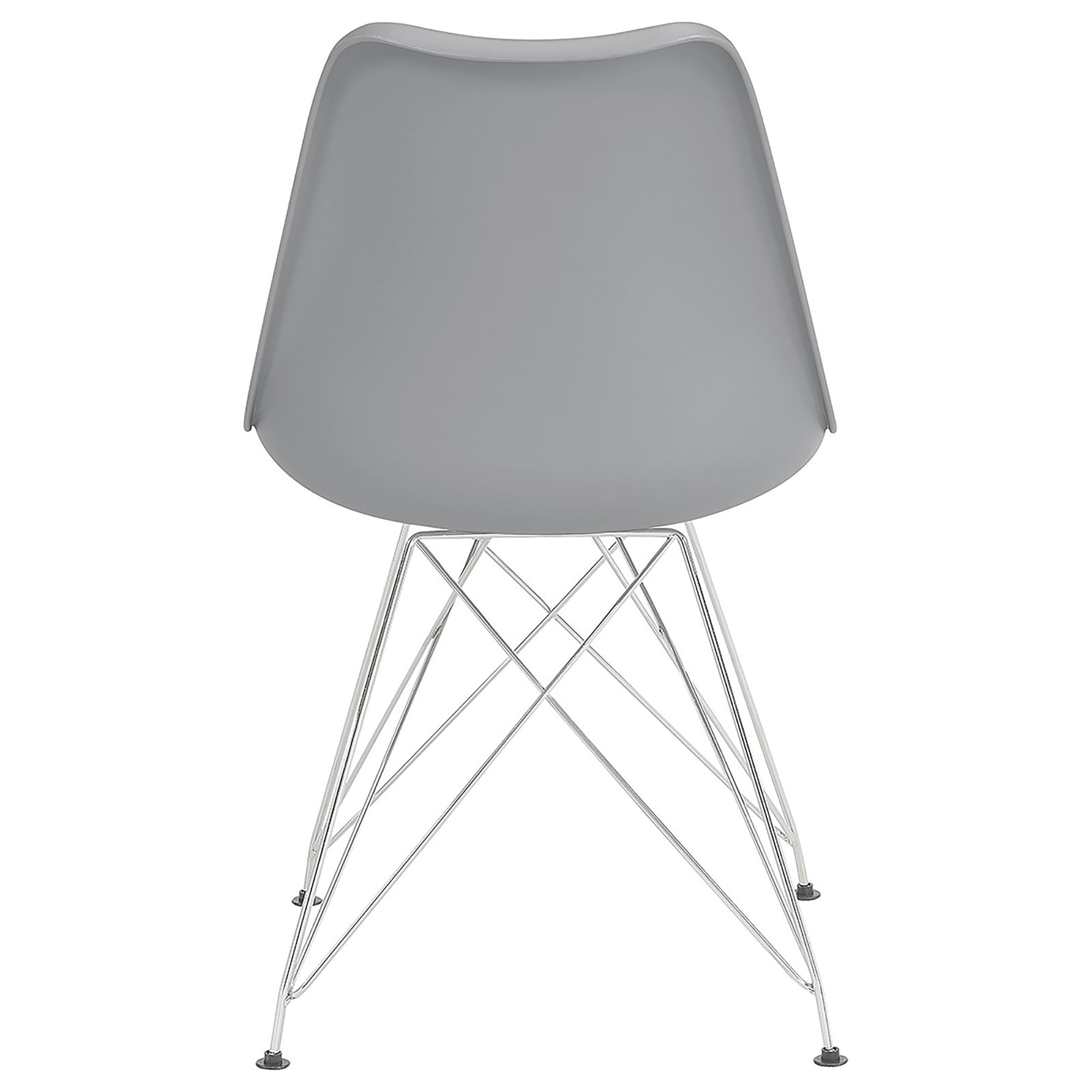 Grey and Chrome Padded Side Chair (Set of 2)