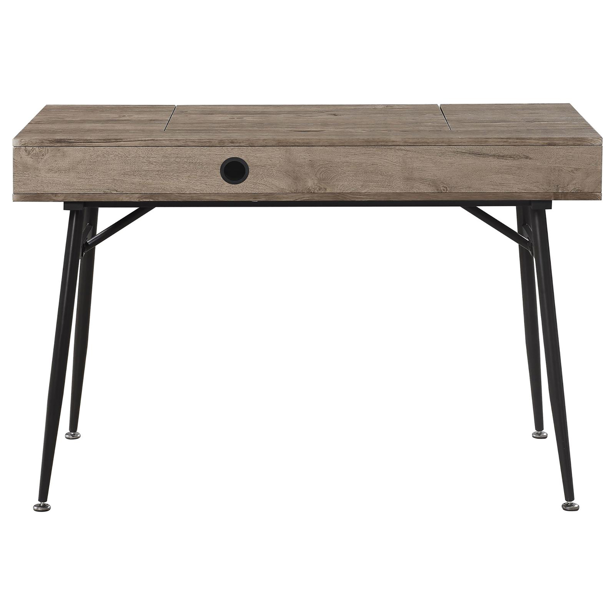 Rustic Driftwood and Dark Bronze 1-drawer Writing Desk