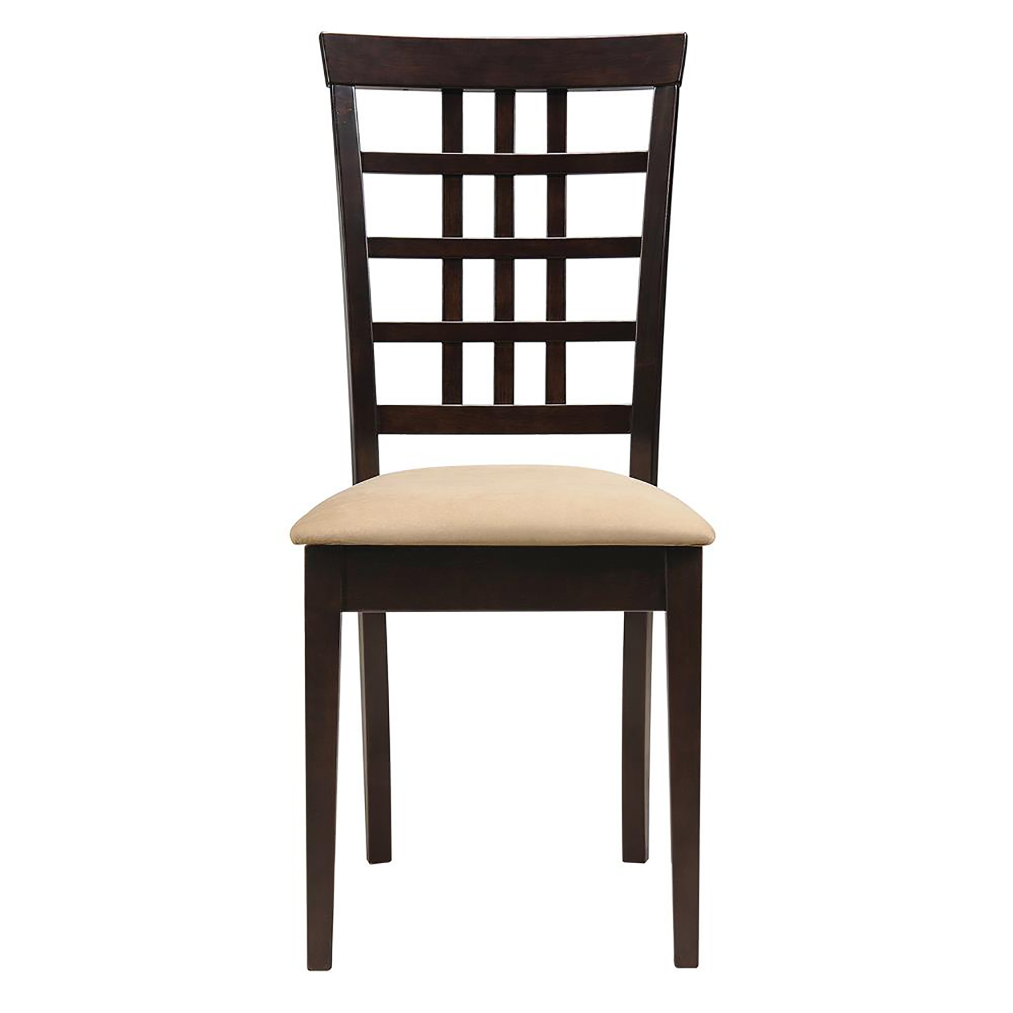 Cappuccino and Beige Lattice Back Side Chair (Set of 2)