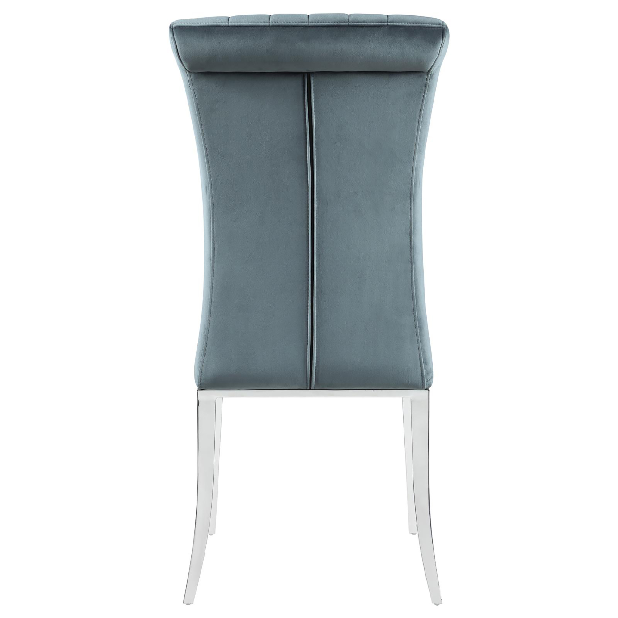 Dark Grey and Chrome Tufted Side Chair (Set of 2)