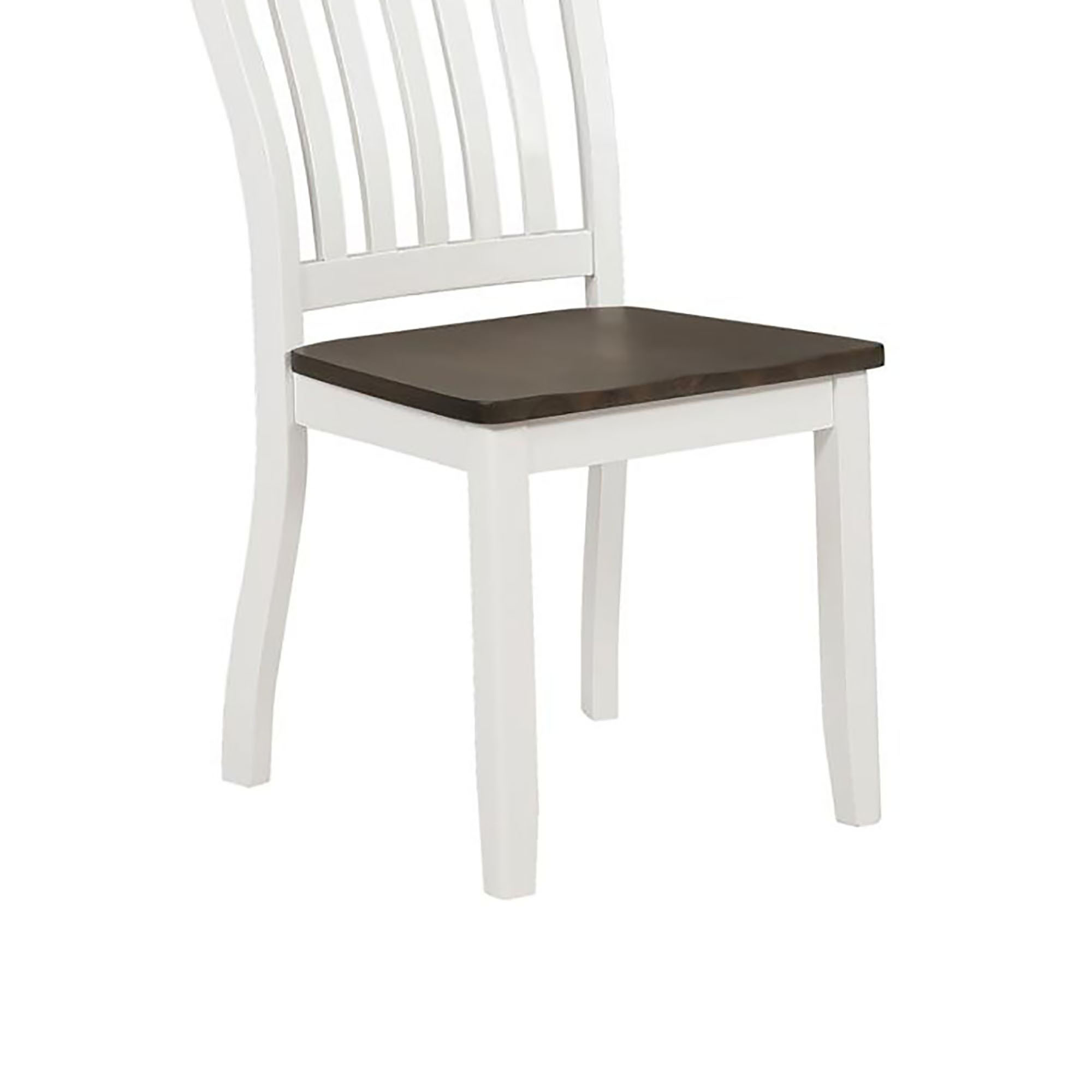 Espresso and White Dining Chair with Wood Seat (Set of 2)