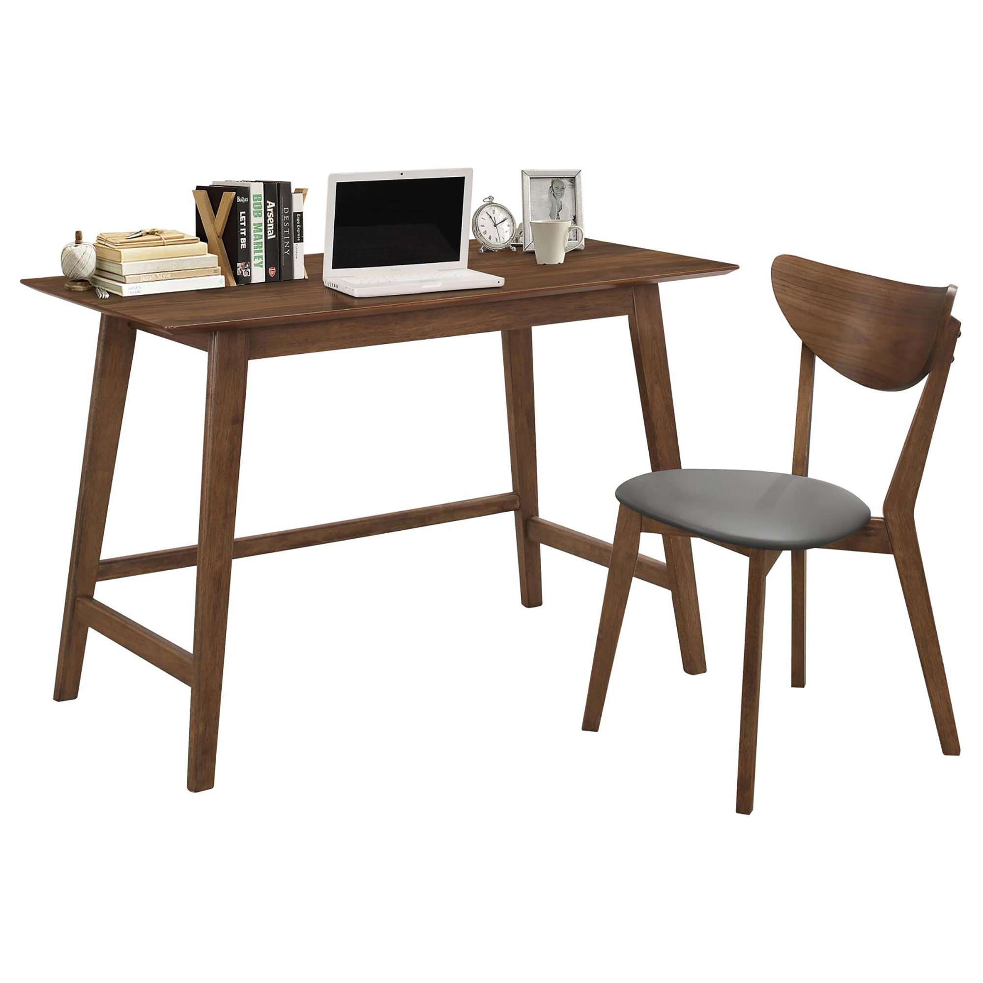 Walnut 2-Piece Writing Desk Set