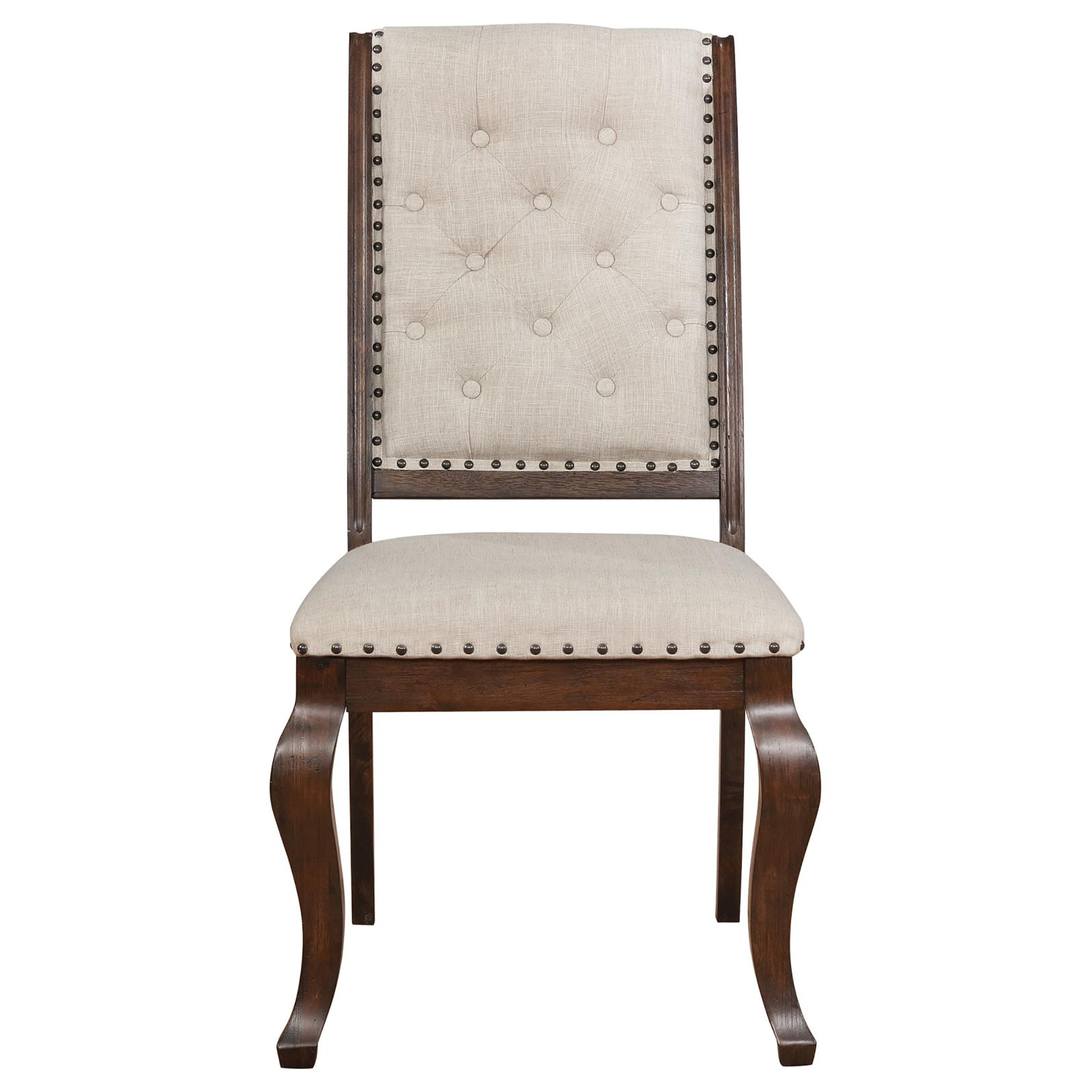 Cream and Antique Java Tufted Back Dining Chair (Set of 2)