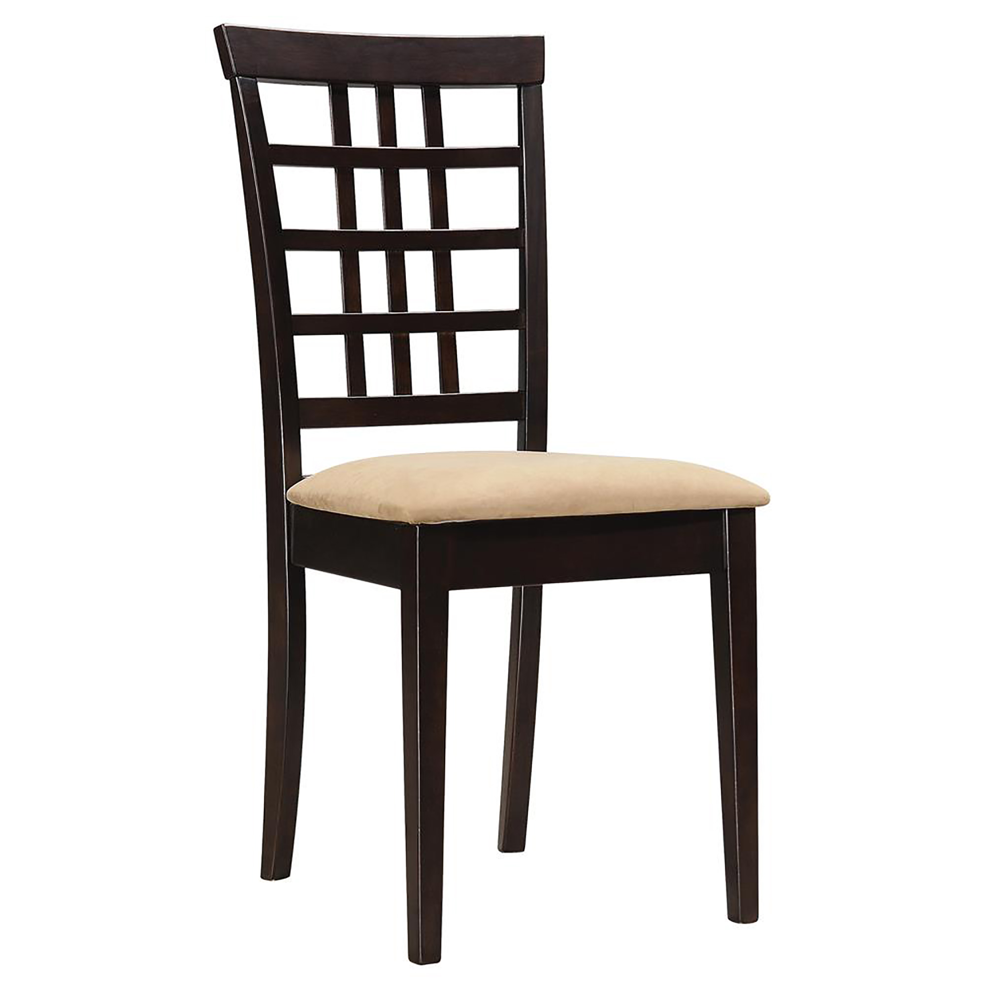 Cappuccino and Beige Lattice Back Side Chair (Set of 2)