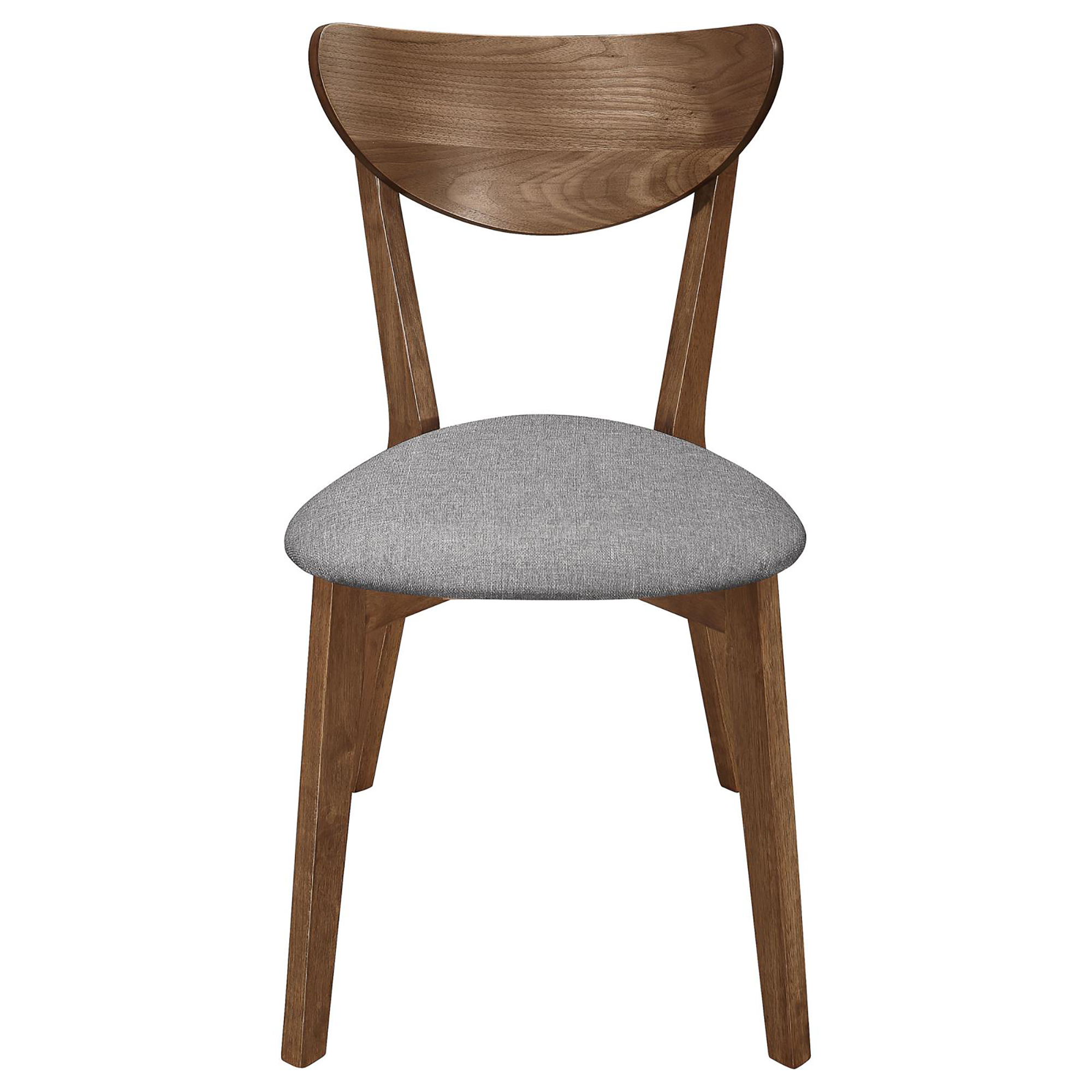 Natural Walnut and Grey Upholestered Dining Chair (Set of 2)