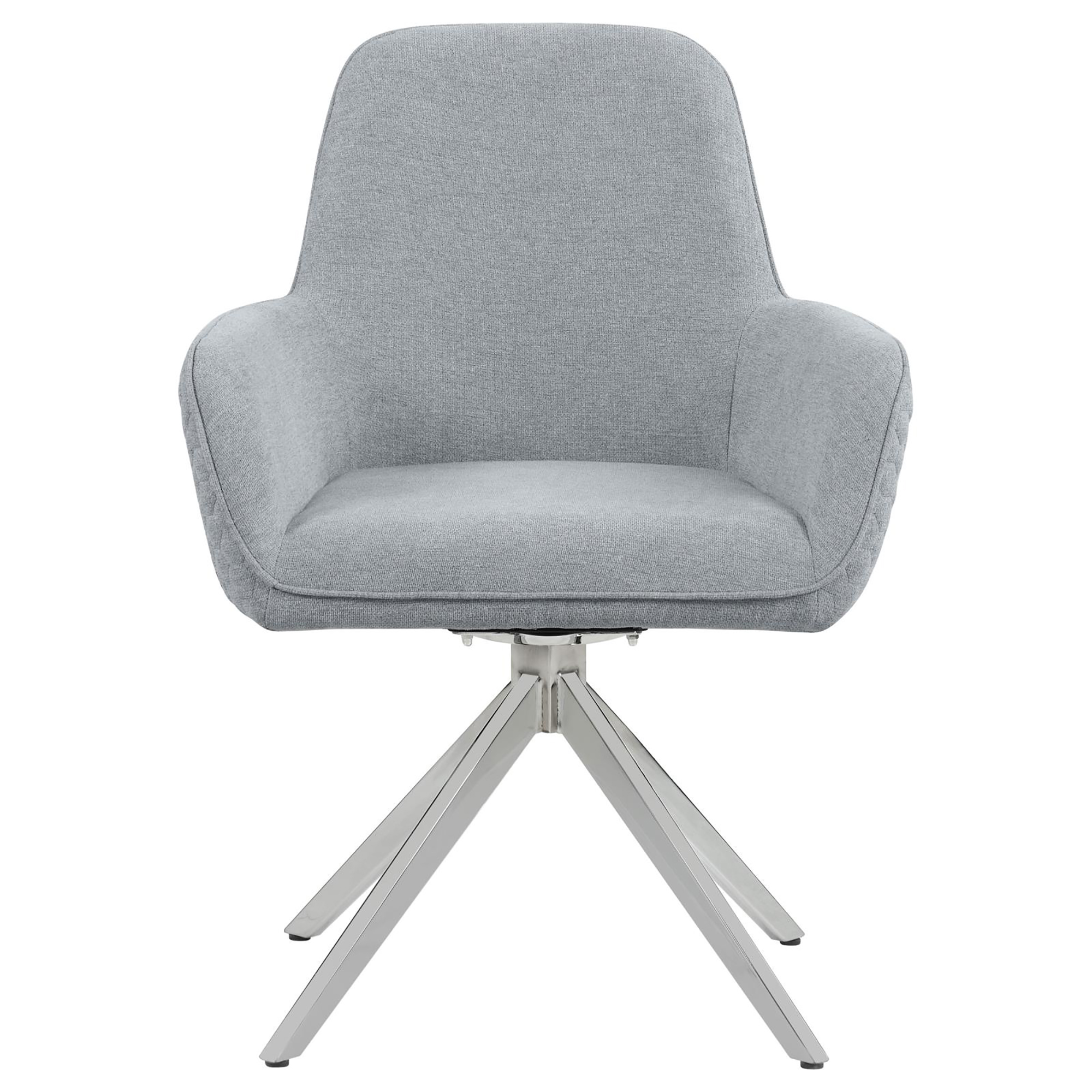 Light Grey and Chrome Flare Arm Side Chair