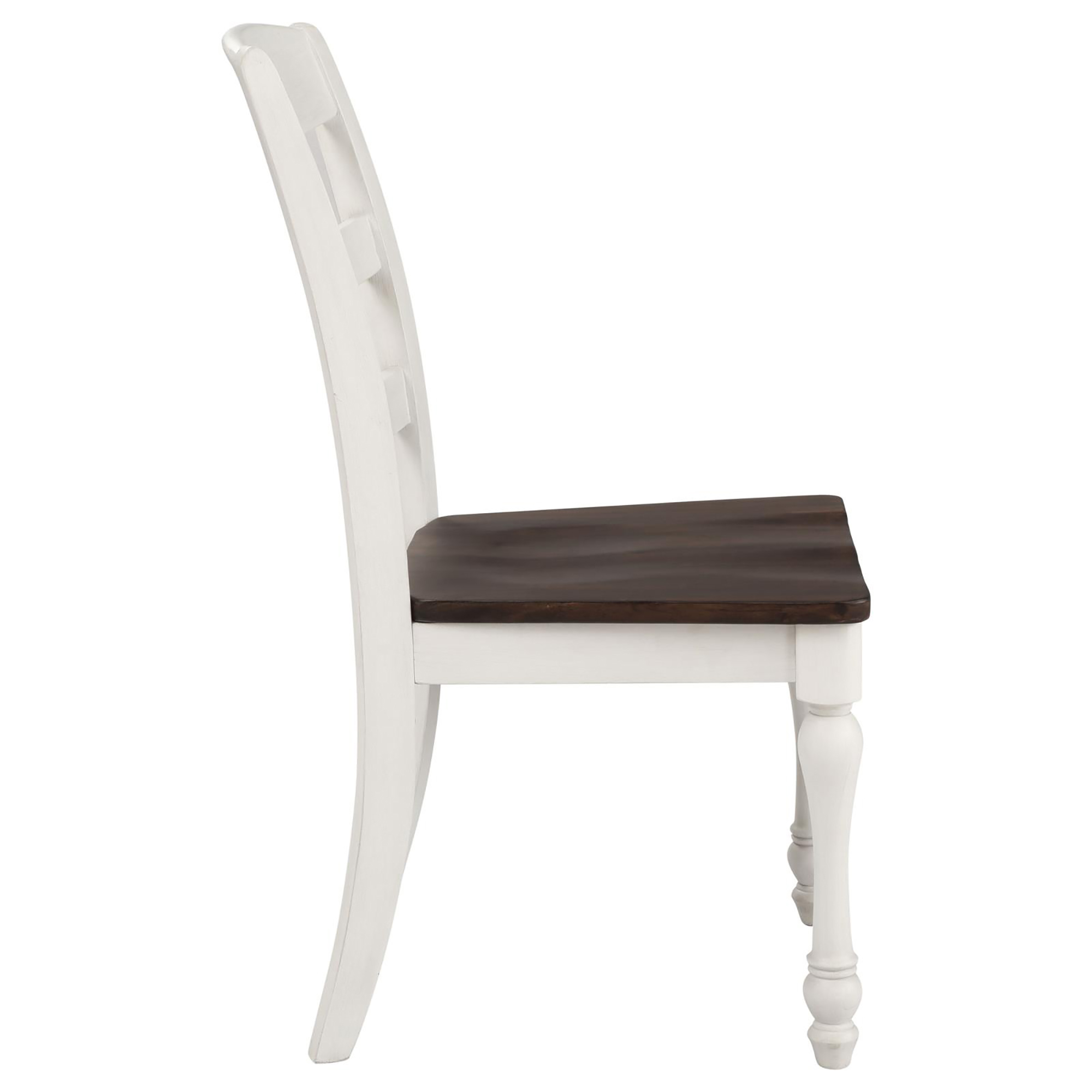 Dark Cocoa and White Ladder Back Side Chair (Set of 2)