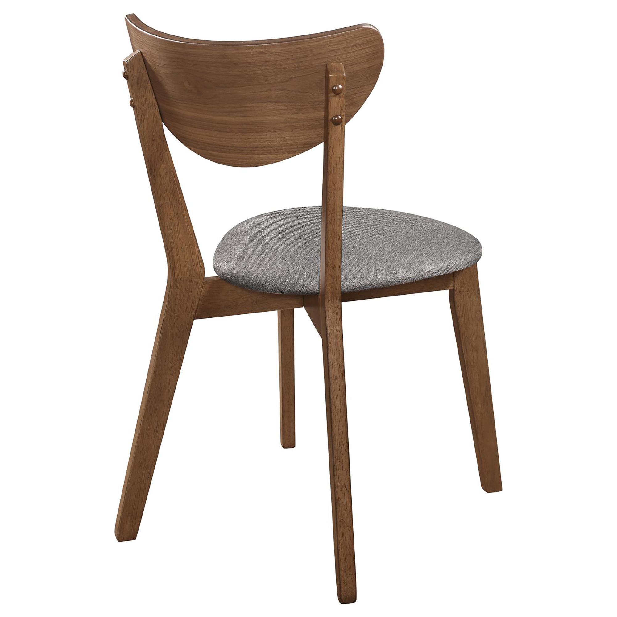 Natural Walnut and Grey Upholestered Dining Chair (Set of 2)