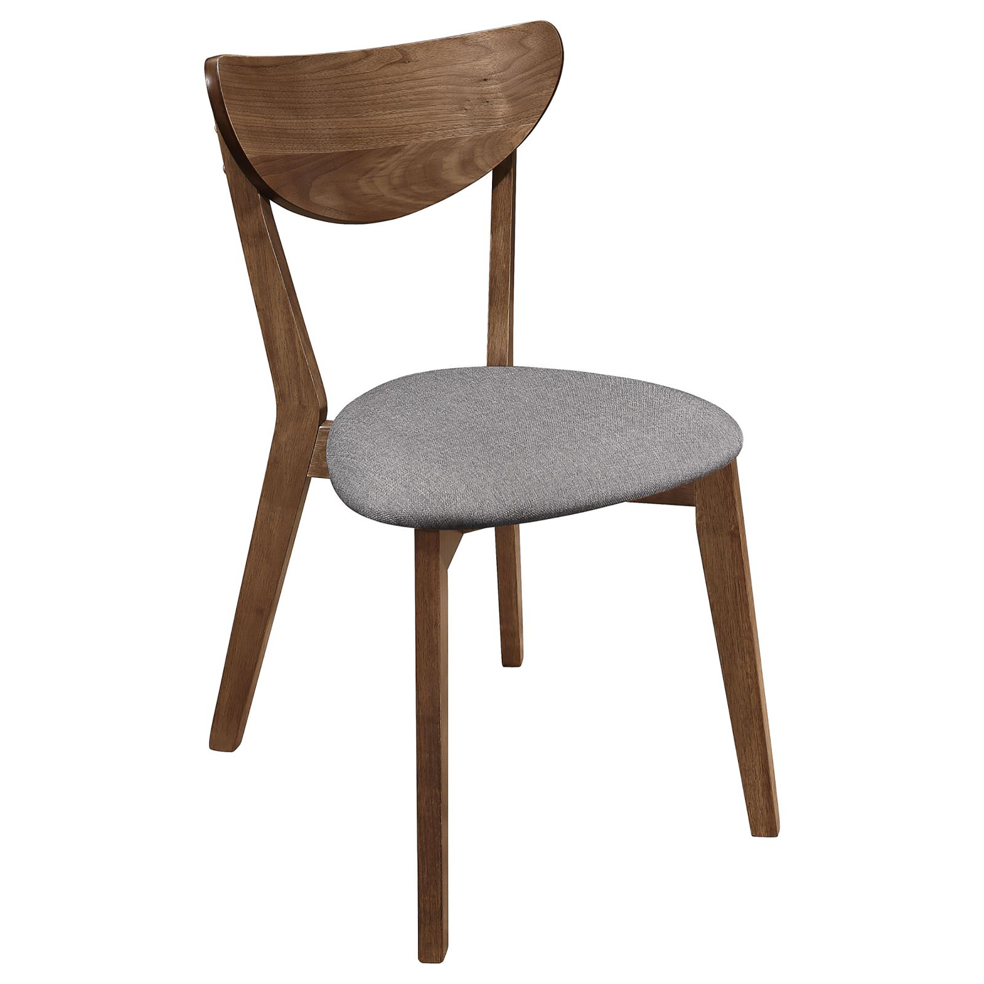 Natural Walnut and Grey Upholestered Dining Chair (Set of 2)