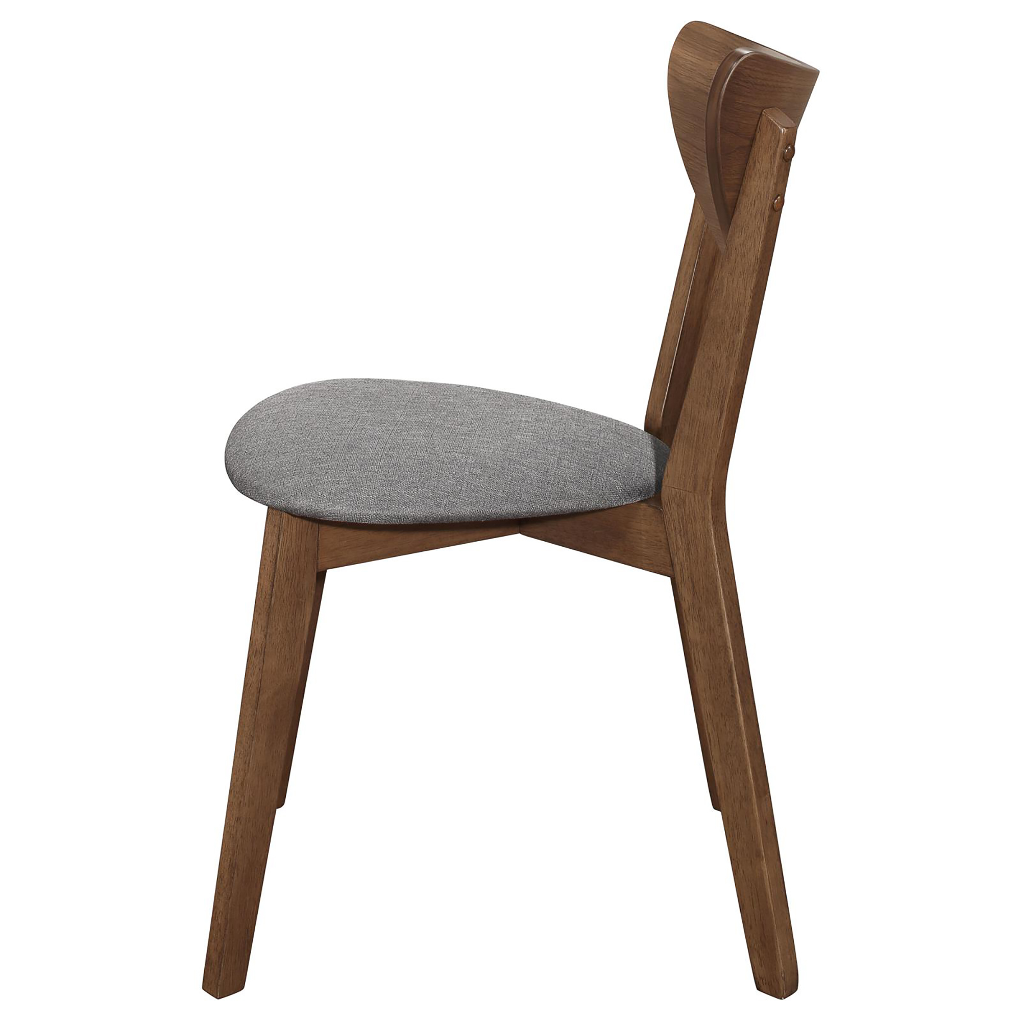 Natural Walnut and Grey Upholestered Dining Chair (Set of 2)