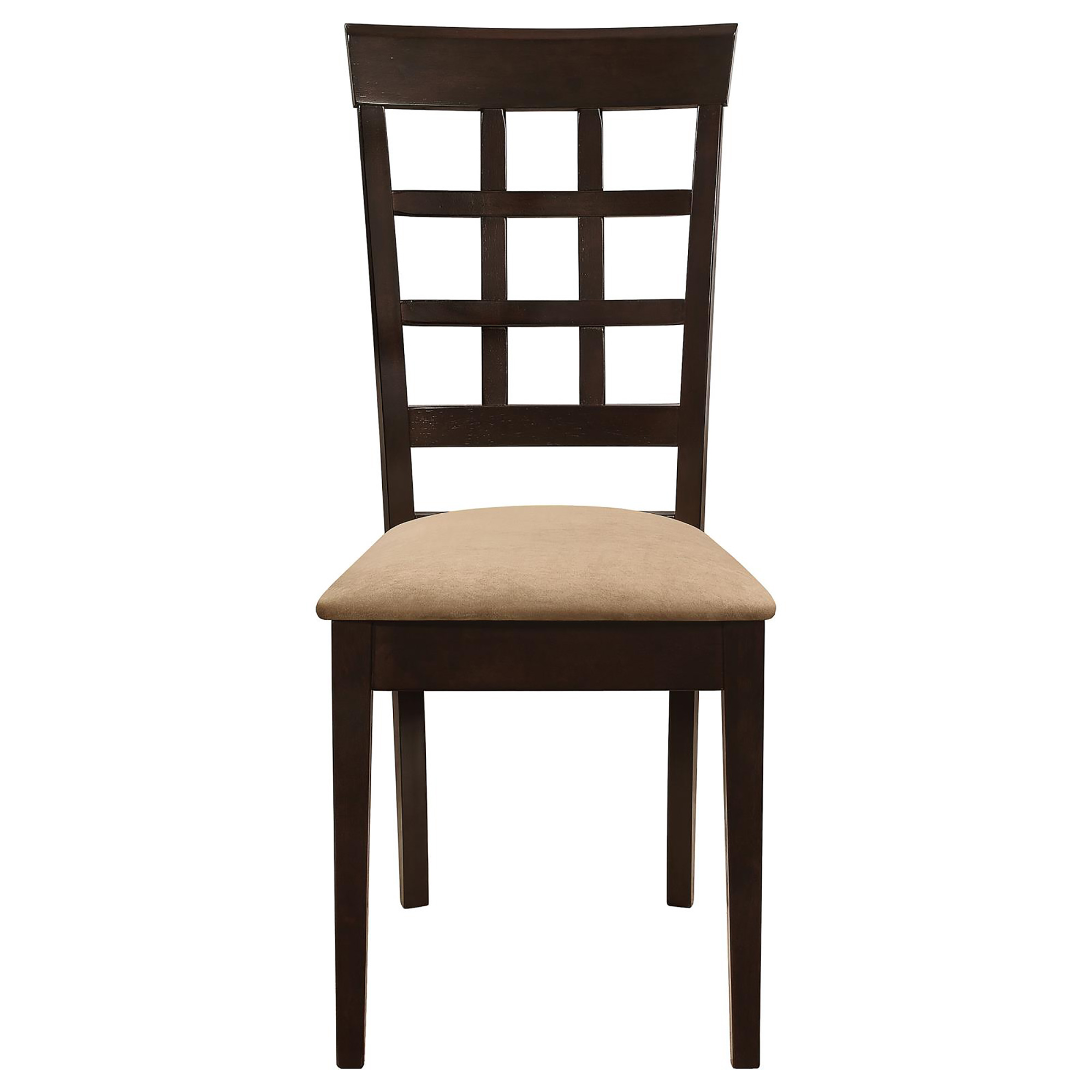 Cappuccino and Beige Lattice Back Dining Chair (Set of 2)