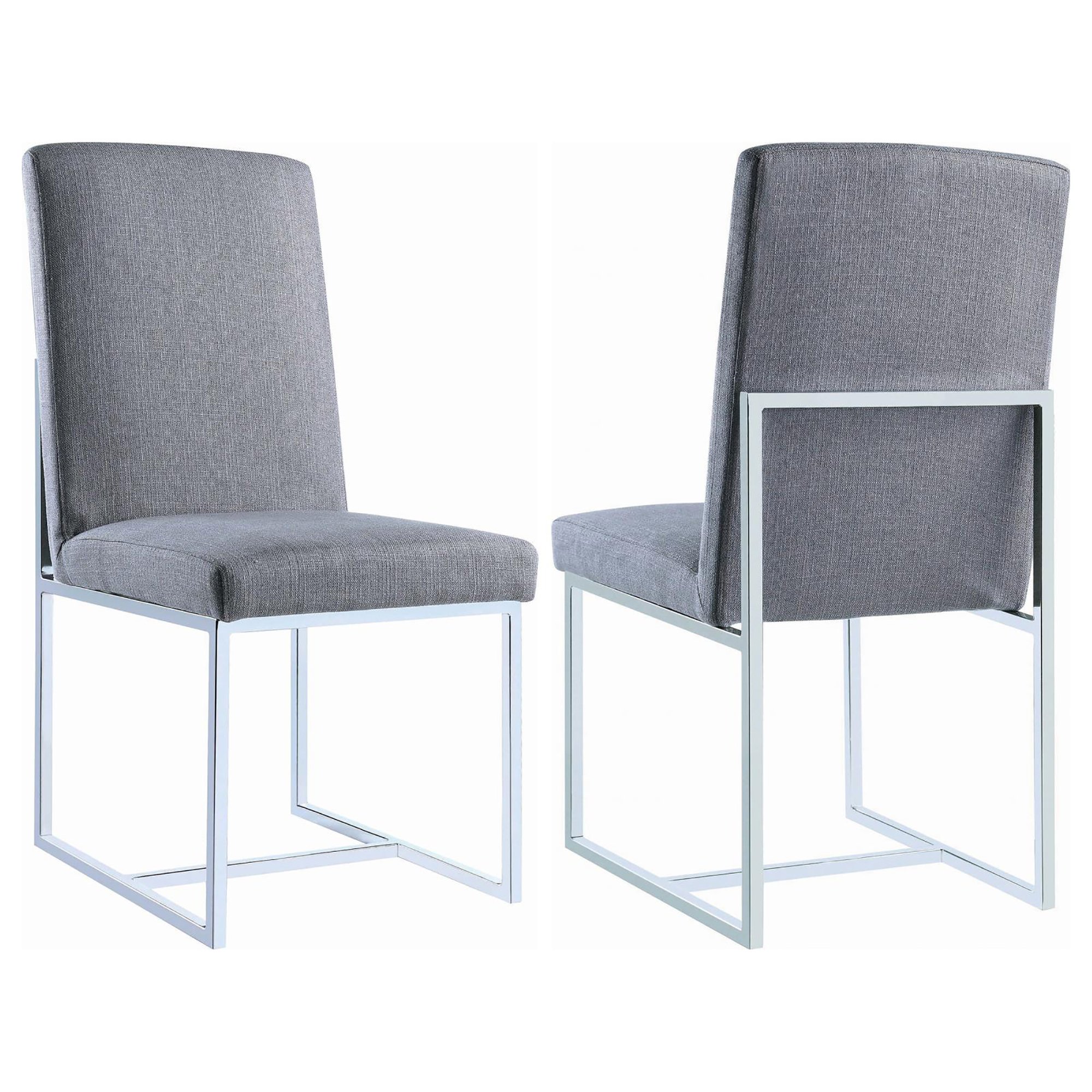 Grey Cube Base Dining Chair (Set of 2)