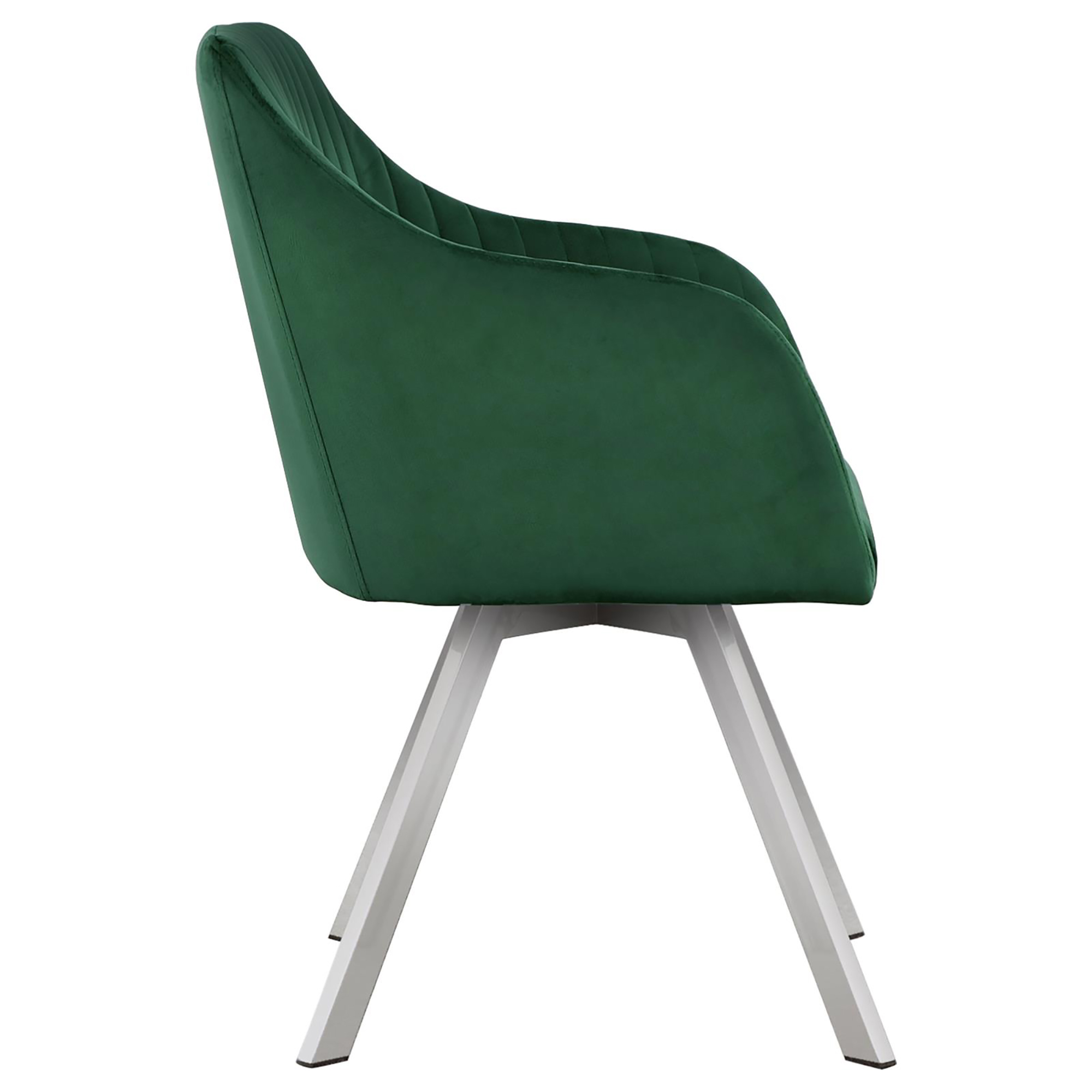 Green Channeled Sloped Arm Swivel Chair