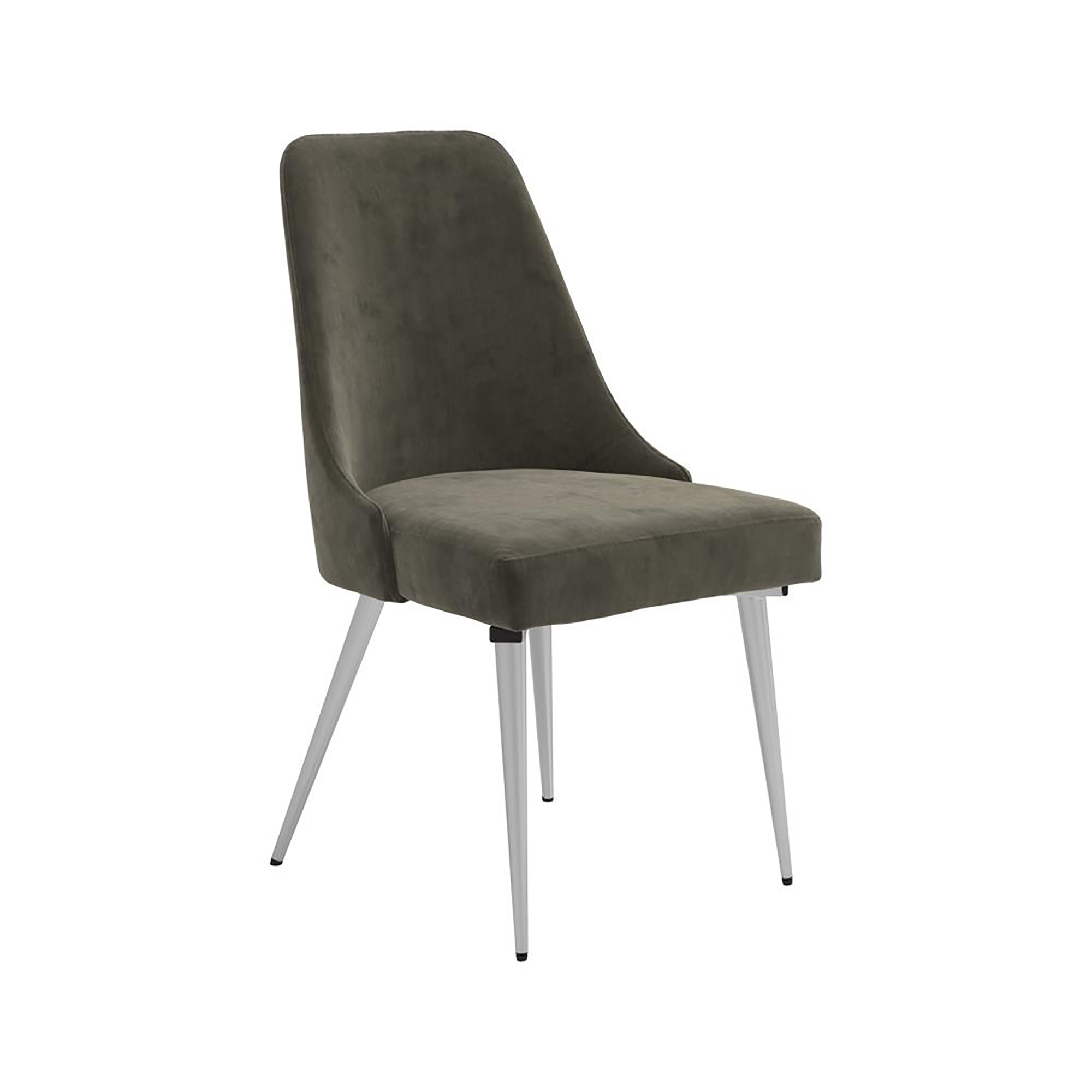 Grey and Chrome Padded Side Chair (Set of 2)