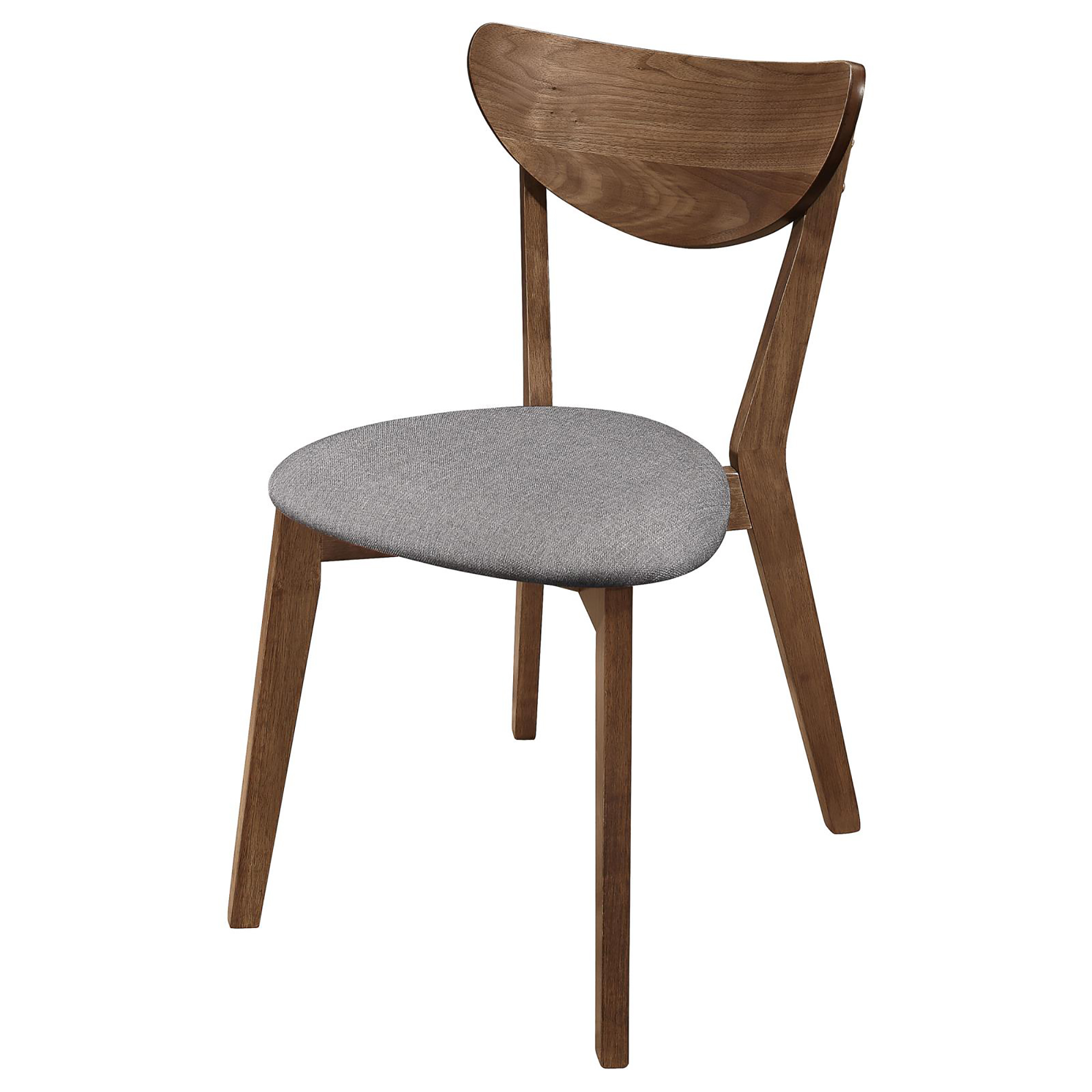 Natural Walnut and Grey Upholestered Dining Chair (Set of 2)