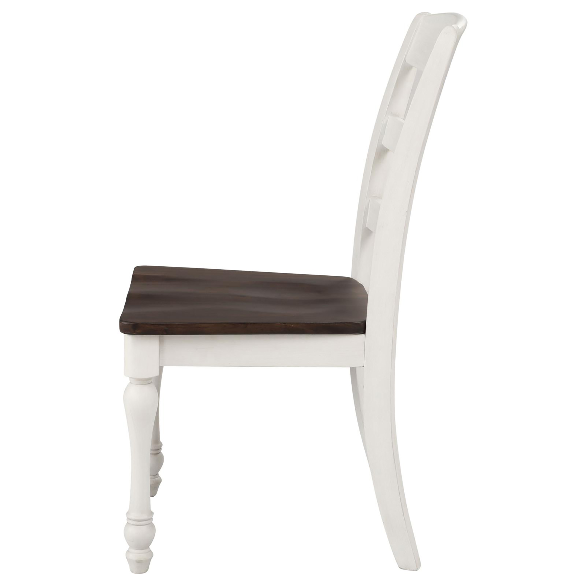 Dark Cocoa and White Ladder Back Side Chair (Set of 2)