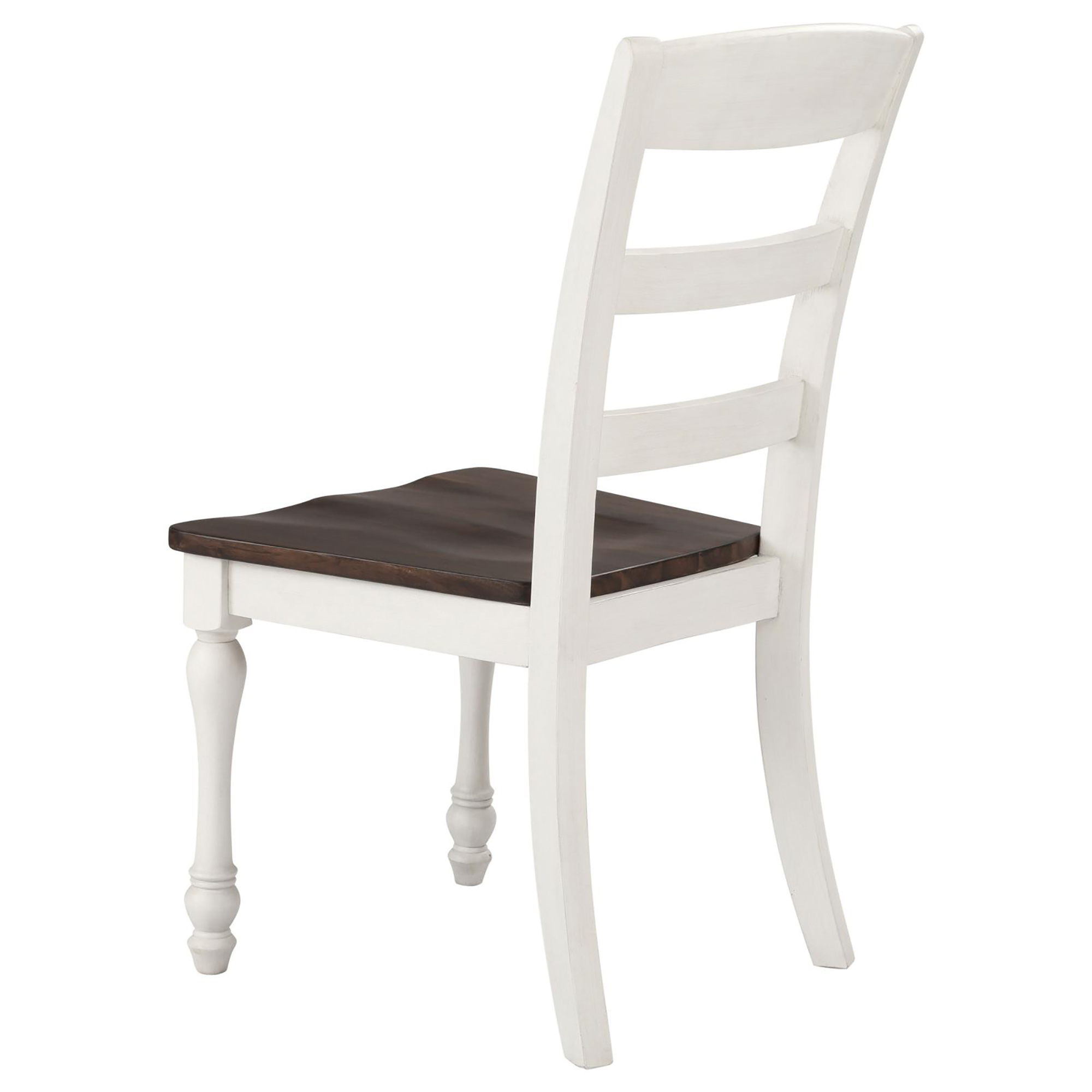 Dark Cocoa and White Ladder Back Side Chair (Set of 2)