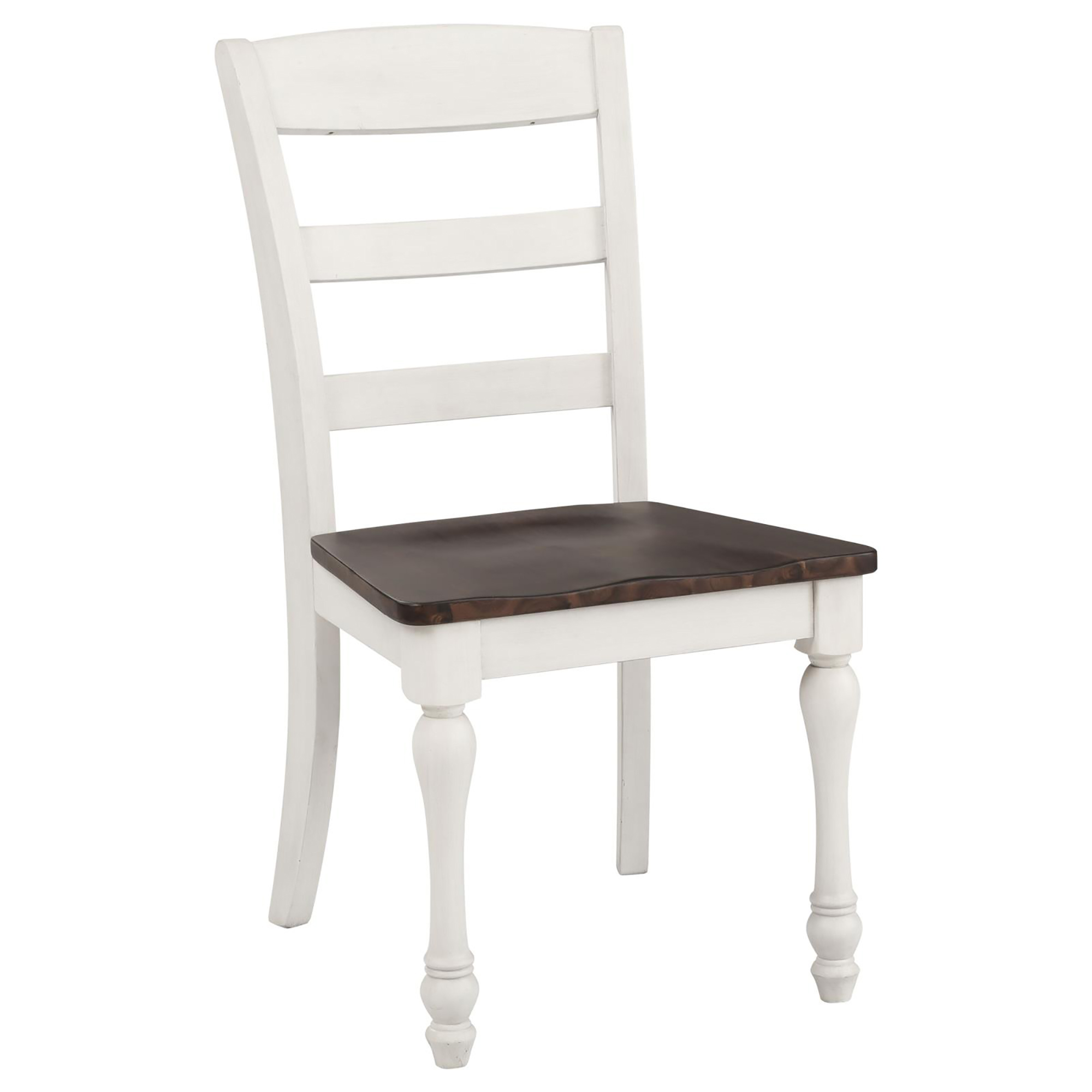 Dark Cocoa and White Ladder Back Side Chair (Set of 2)