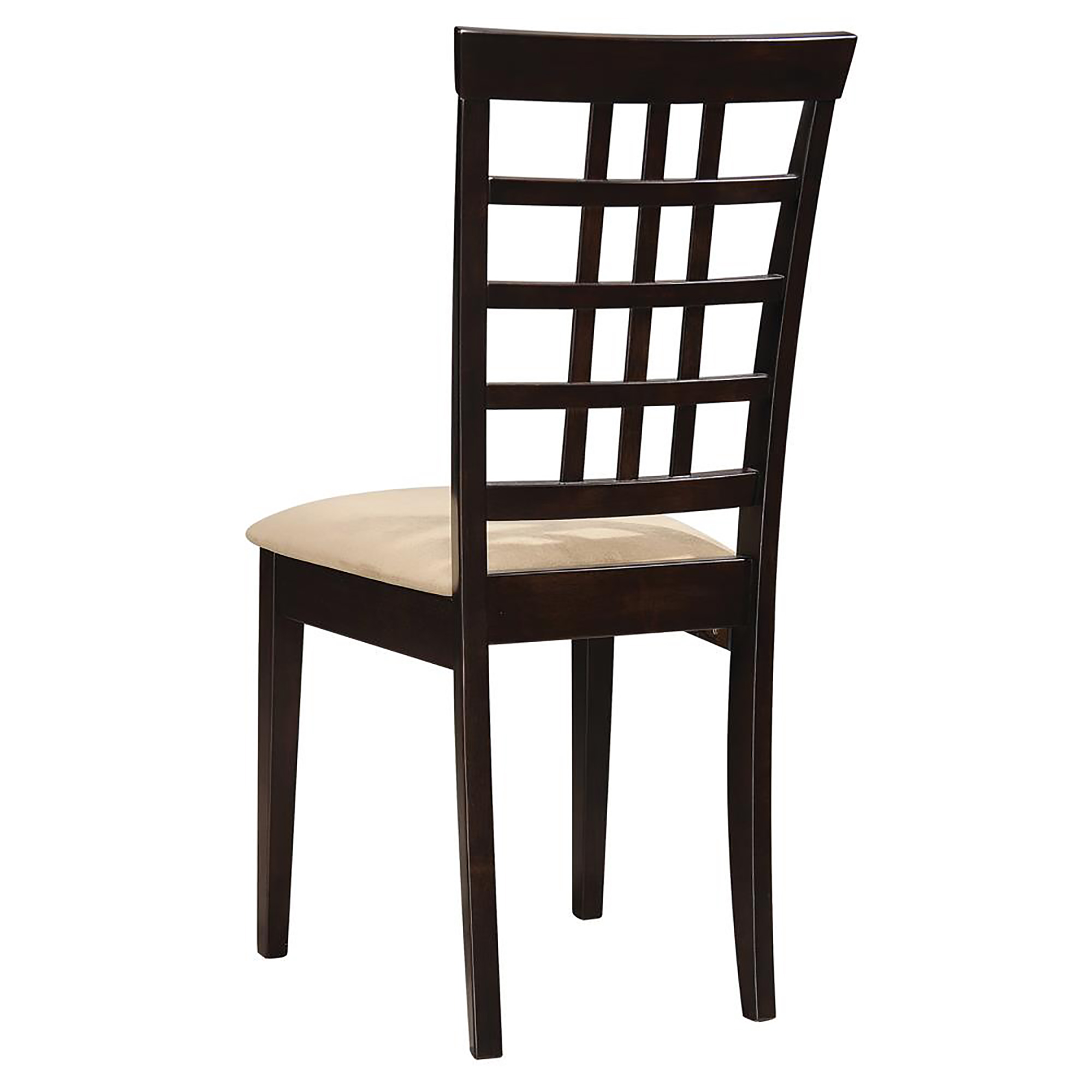 Cappuccino and Beige Lattice Back Side Chair (Set of 2)