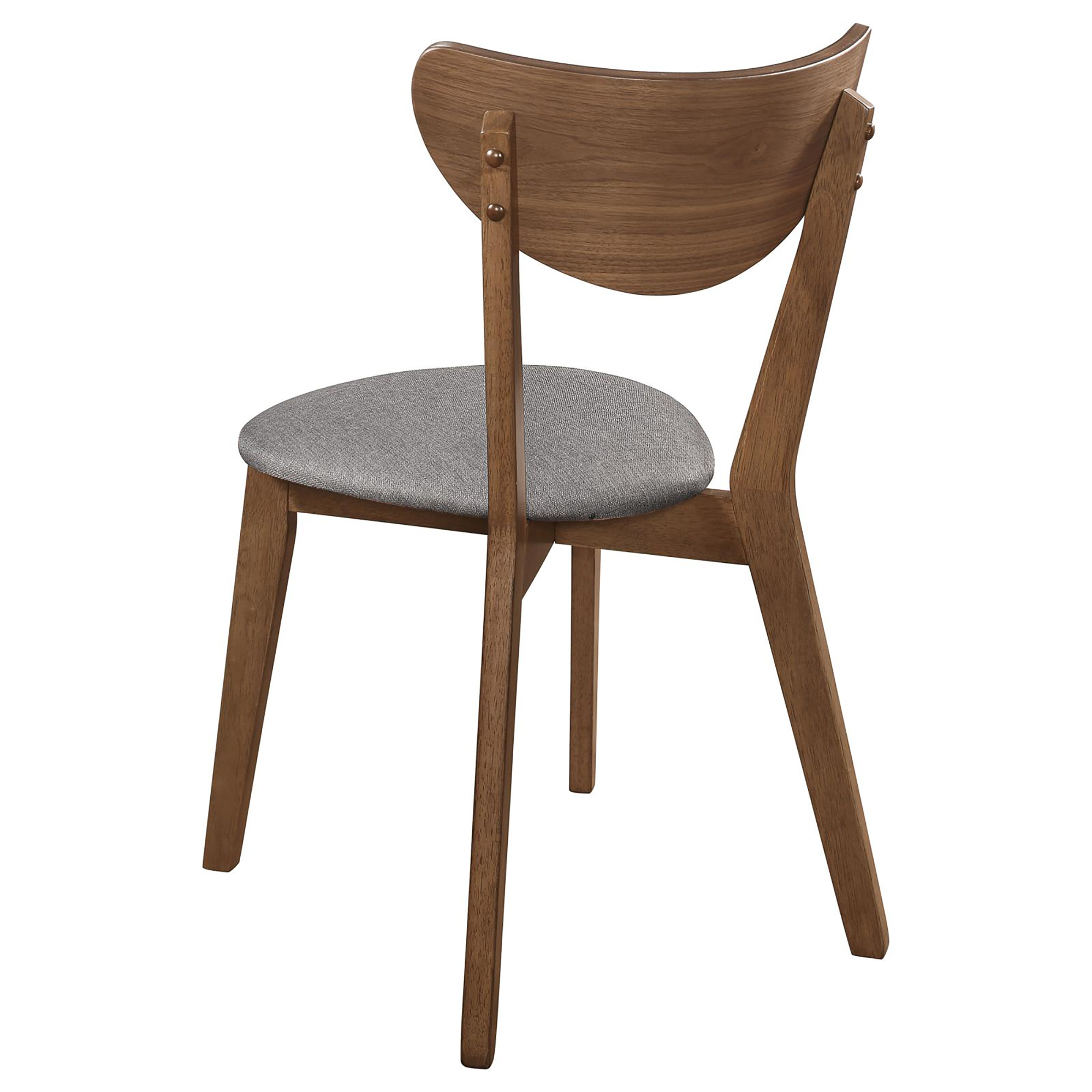 Natural Walnut and Grey Upholestered Dining Chair (Set of 2)