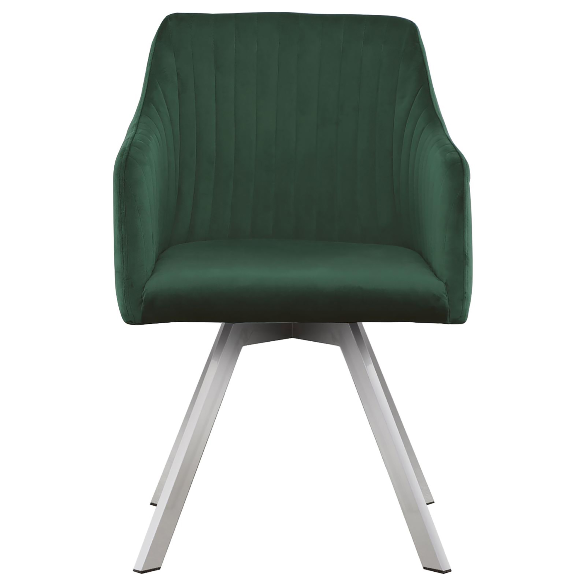 Green Channeled Sloped Arm Swivel Chair