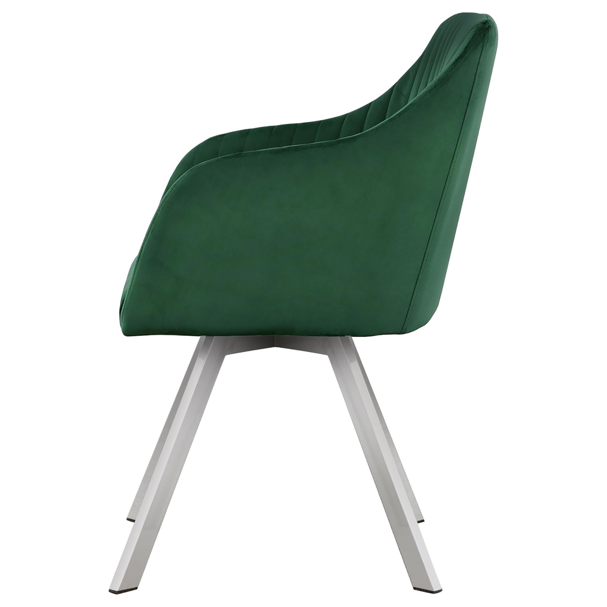 Green Channeled Sloped Arm Swivel Chair