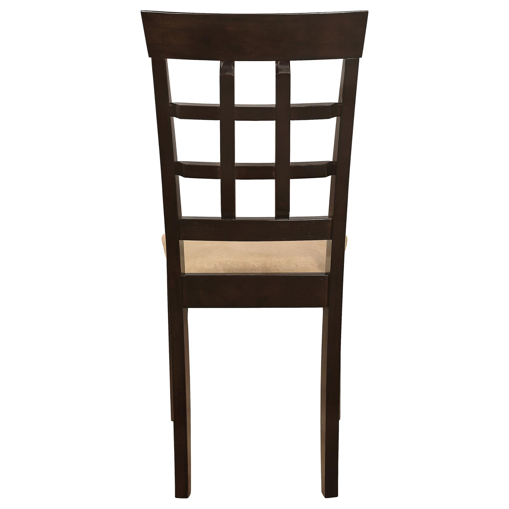 Cappuccino and Beige Lattice Back Dining Chair (Set of 2)