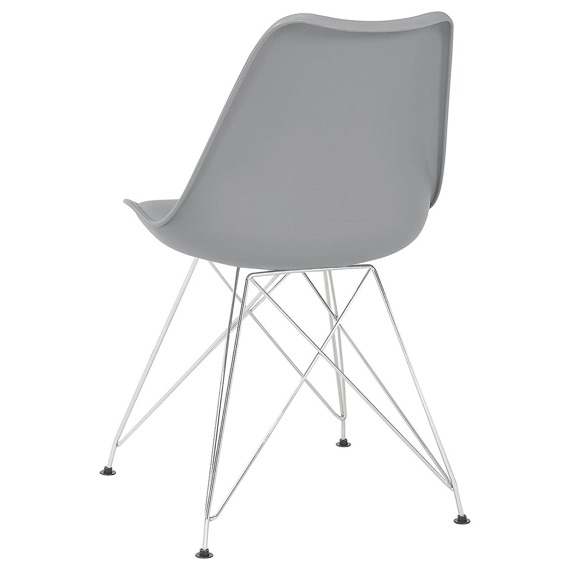 Grey and Chrome Padded Side Chair (Set of 2)