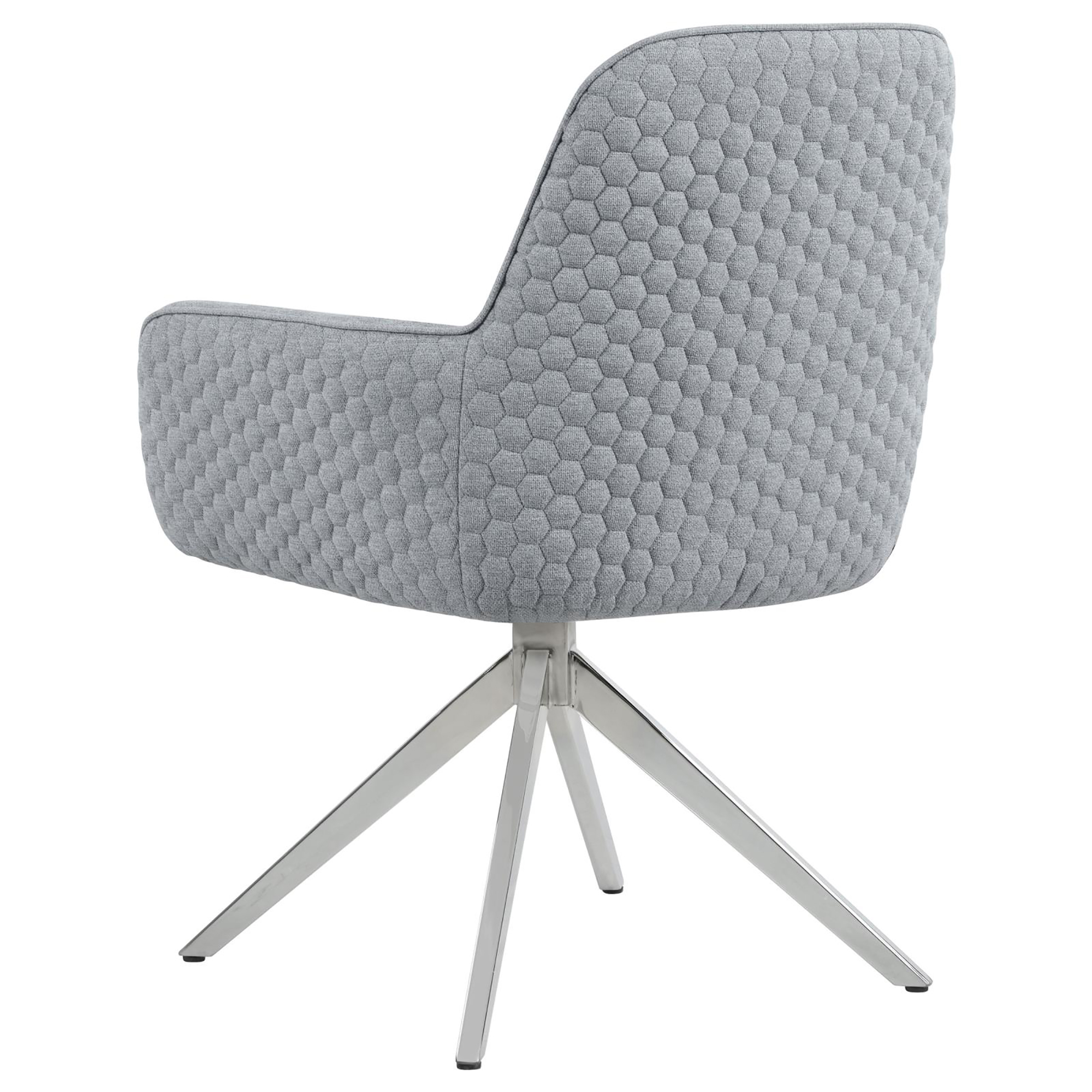 Light Grey and Chrome Flare Arm Side Chair