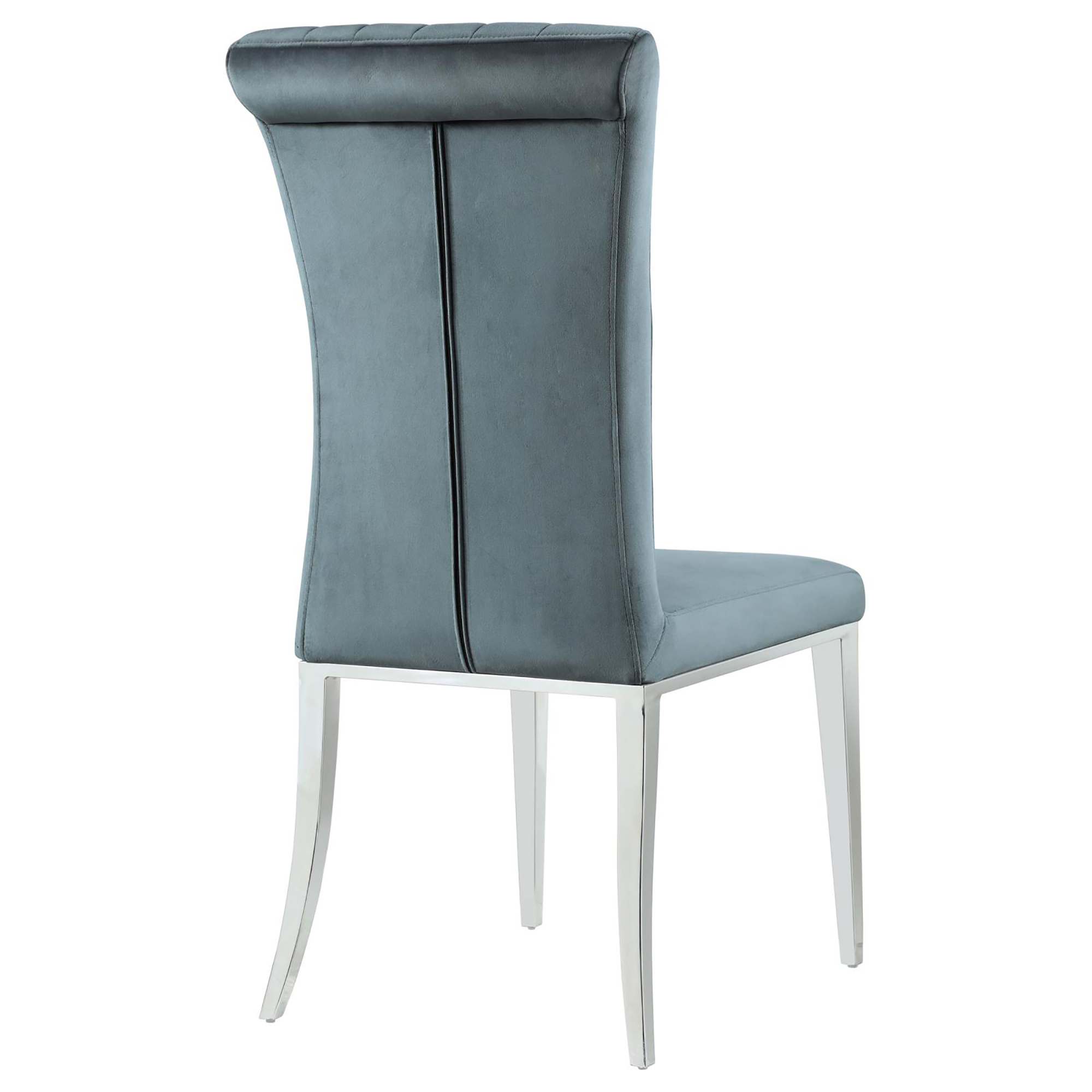 Dark Grey and Chrome Tufted Side Chair (Set of 2)