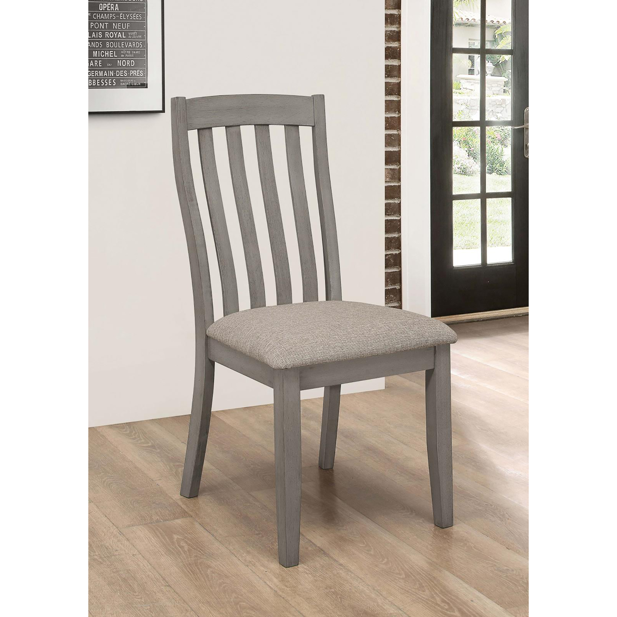 Grey Padded Side Chair (Set of 2)