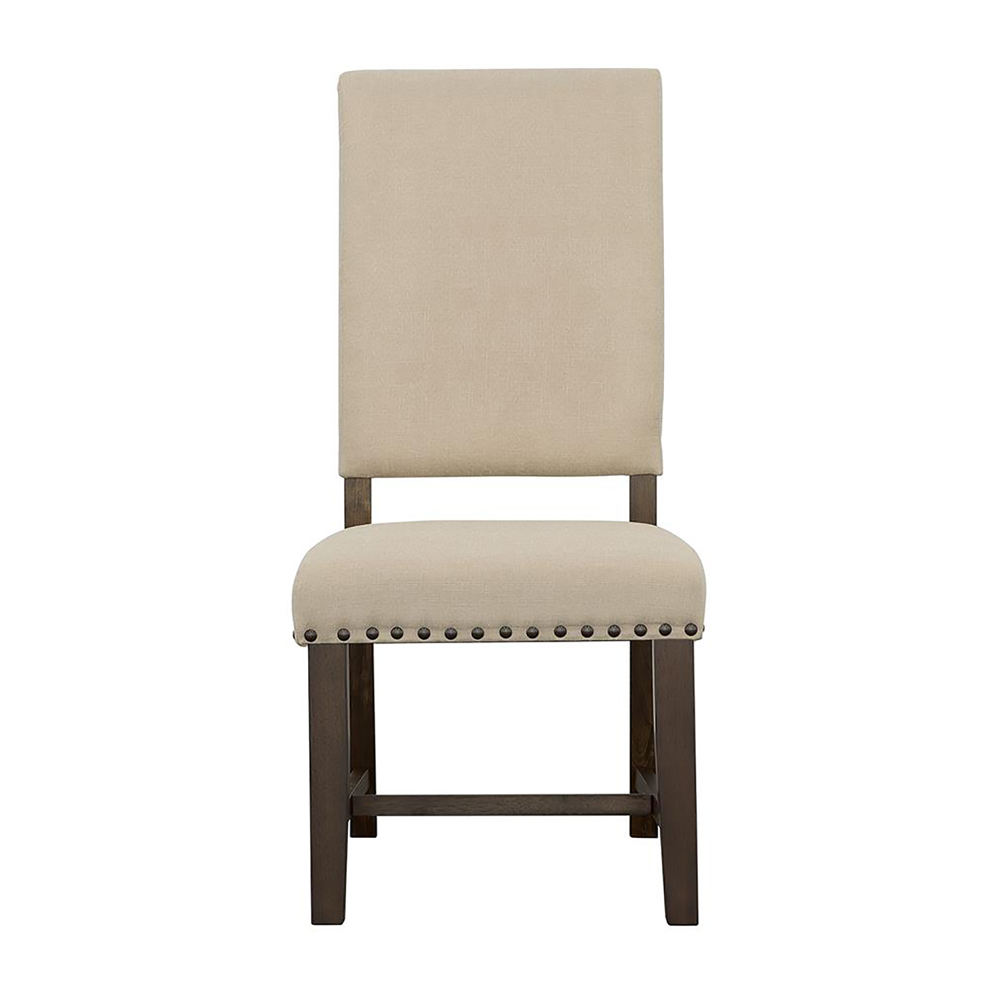 Beige and Smokey Black Upholestered Side Chair (Set of 2)