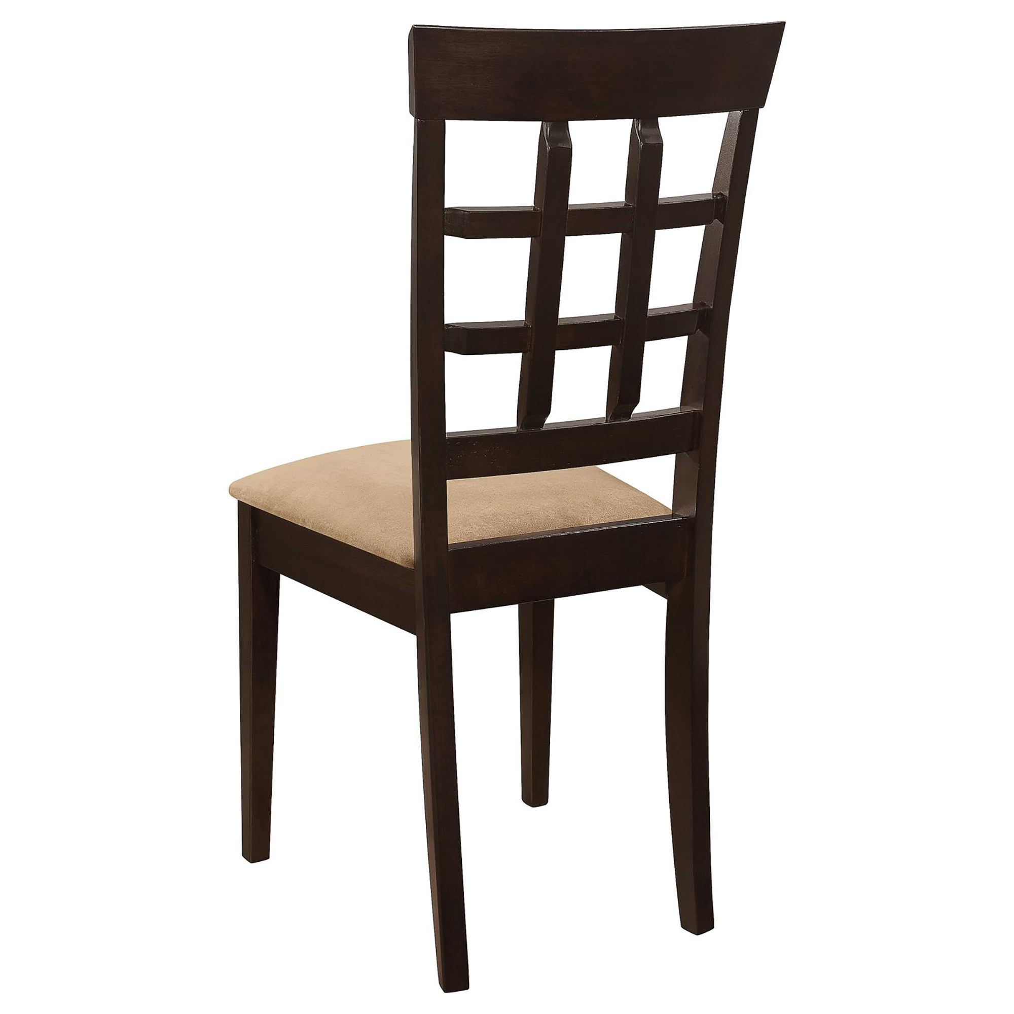 Cappuccino and Beige Lattice Back Dining Chair (Set of 2)