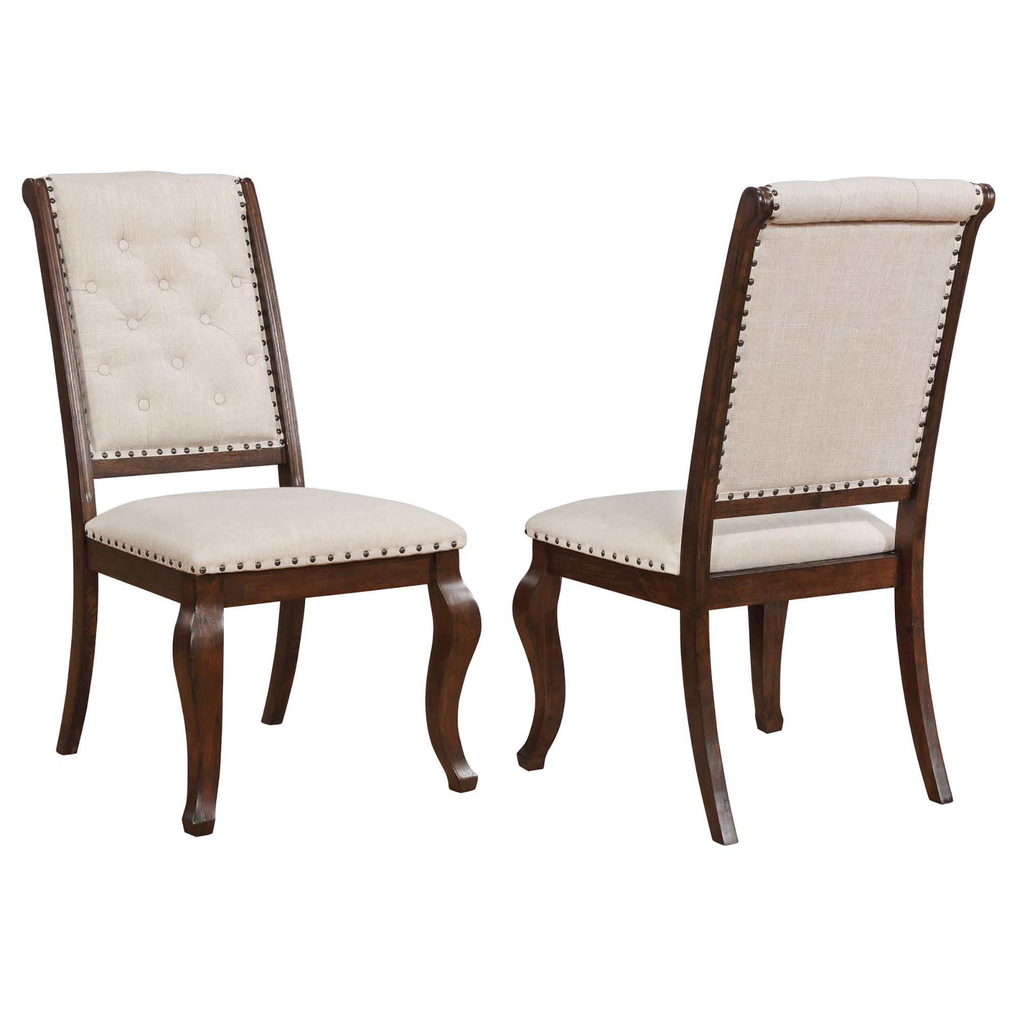 Cream and Antique Java Tufted Back Dining Chair (Set of 2)