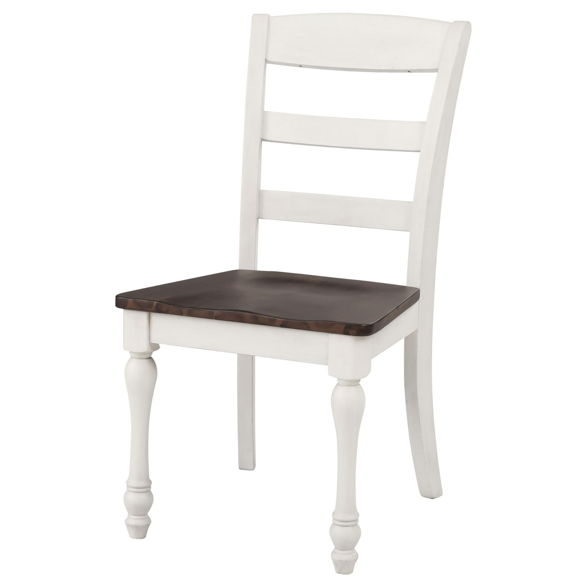 Dark Cocoa and White Ladder Back Side Chair (Set of 2)