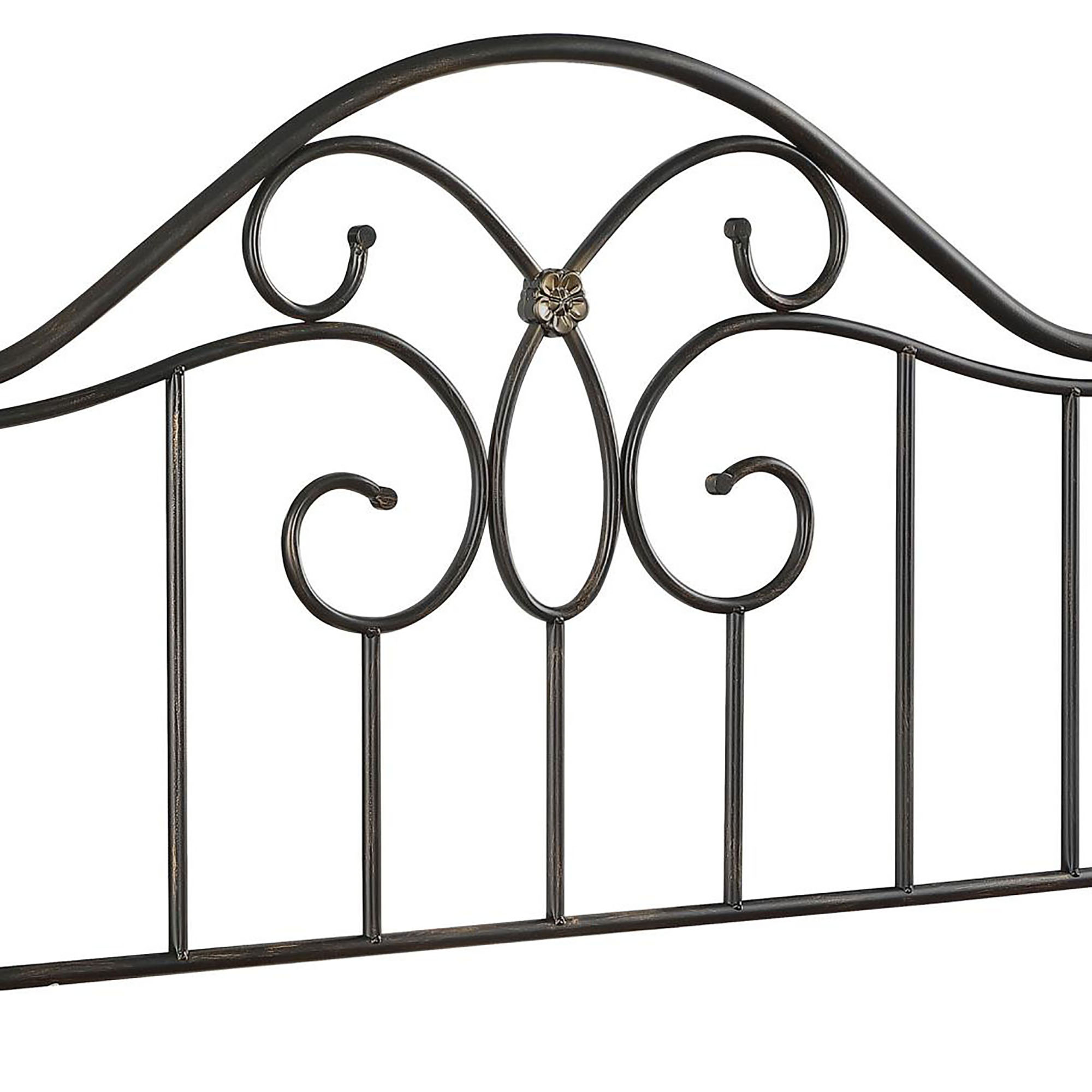 Black and Bronze Full and Queen Metal Headboard