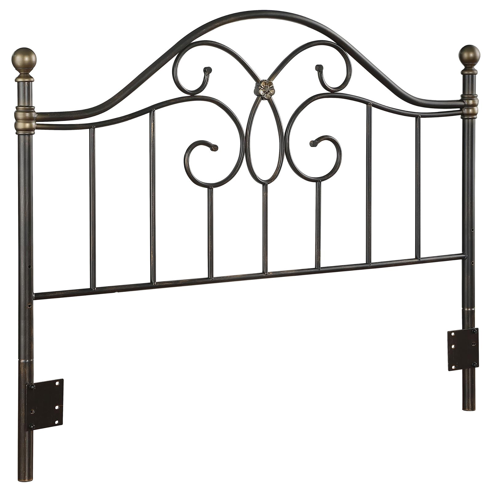 Black and Bronze Full and Queen Metal Headboard